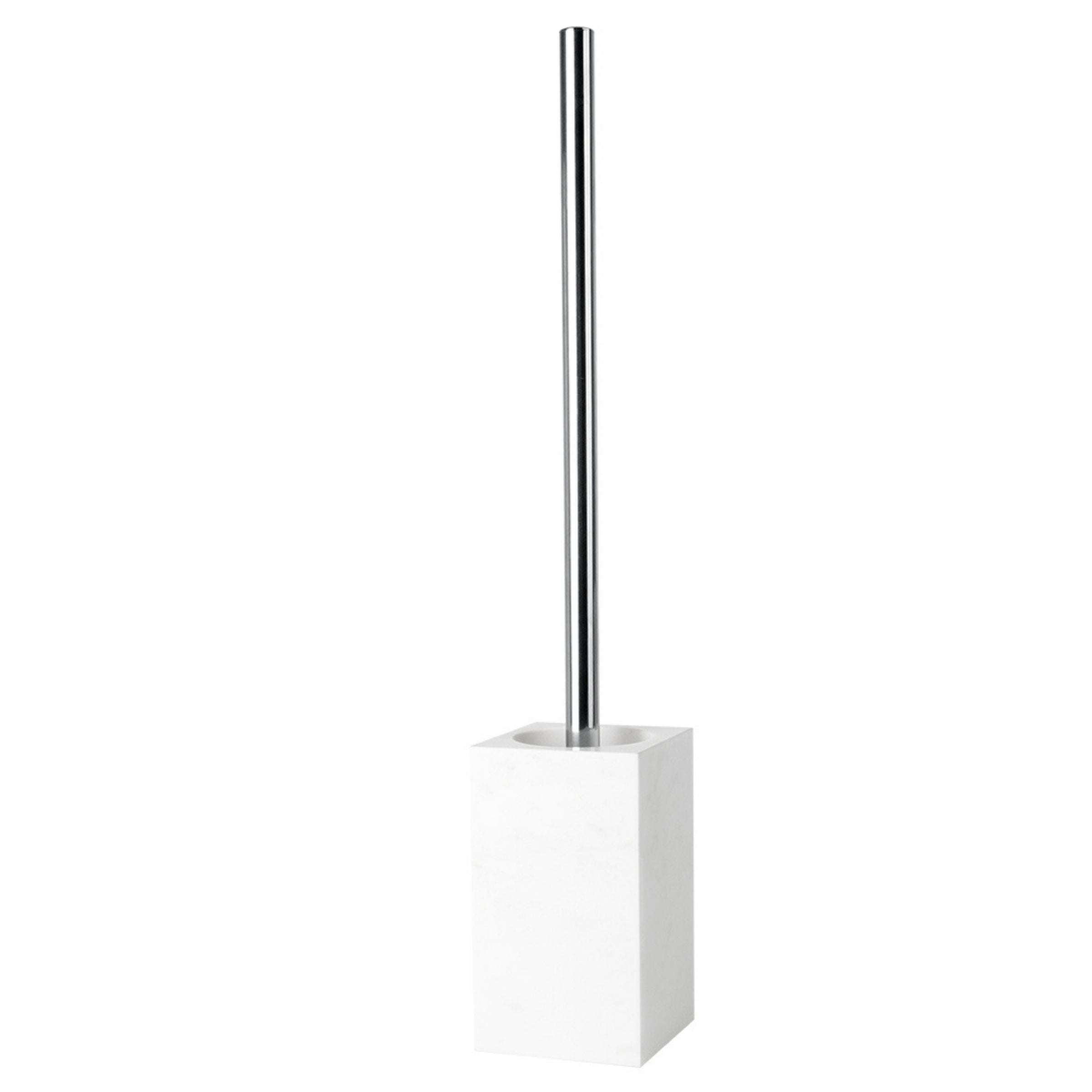 Jazz White Marble Square Toilet Brush SBK880-7 -  Bathroom Accessories | فرشاة تواليت مربعة من الرخام الأبيض من جاز - ebarza Furniture UAE | Shop Modern Furniture in Abu Dhabi & Dubai - مفروشات ايبازرا في الامارات | تسوق اثاث عصري وديكورات مميزة في دبي وابوظبي