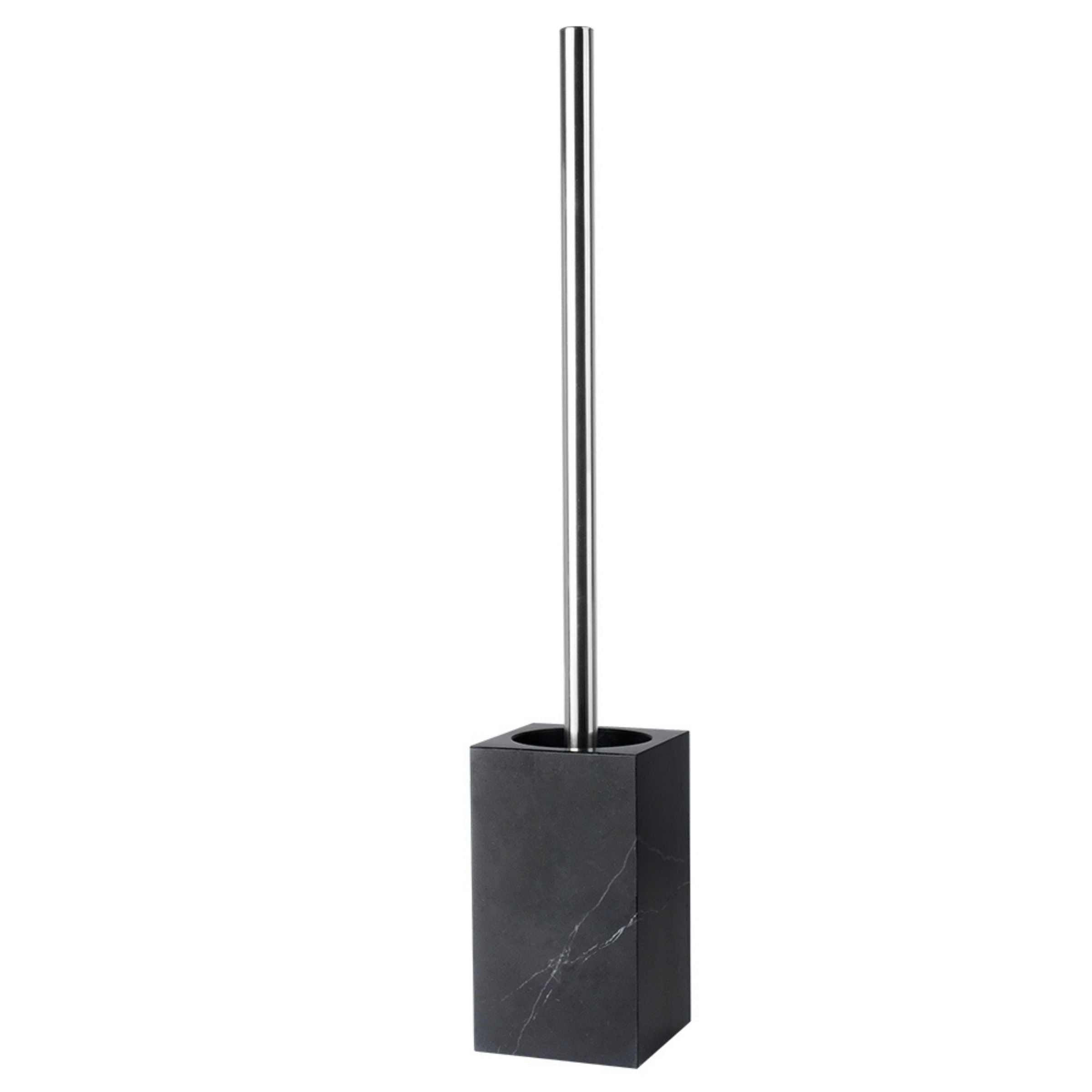 Black and White Marble Square Toilet brush SBK890-7 -  Bathroom Accessories | فرشاة تواليت مربعة من الرخام باللونين الأبيض والأسود - ebarza Furniture UAE | Shop Modern Furniture in Abu Dhabi & Dubai - مفروشات ايبازرا في الامارات | تسوق اثاث عصري وديكورات مميزة في دبي وابوظبي