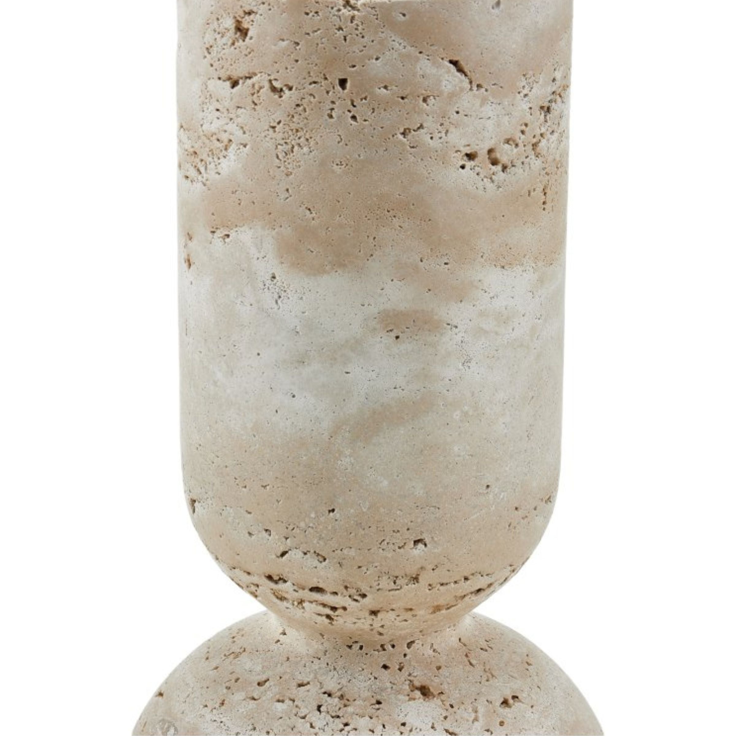 BEIGE MARBLE CANDLE HOLDER-LG  F1190L -  Candle Holders | حامل شموع من الرخام البيج - ebarza Furniture UAE | Shop Modern Furniture in Abu Dhabi & Dubai - مفروشات ايبازرا في الامارات | تسوق اثاث عصري وديكورات مميزة في دبي وابوظبي