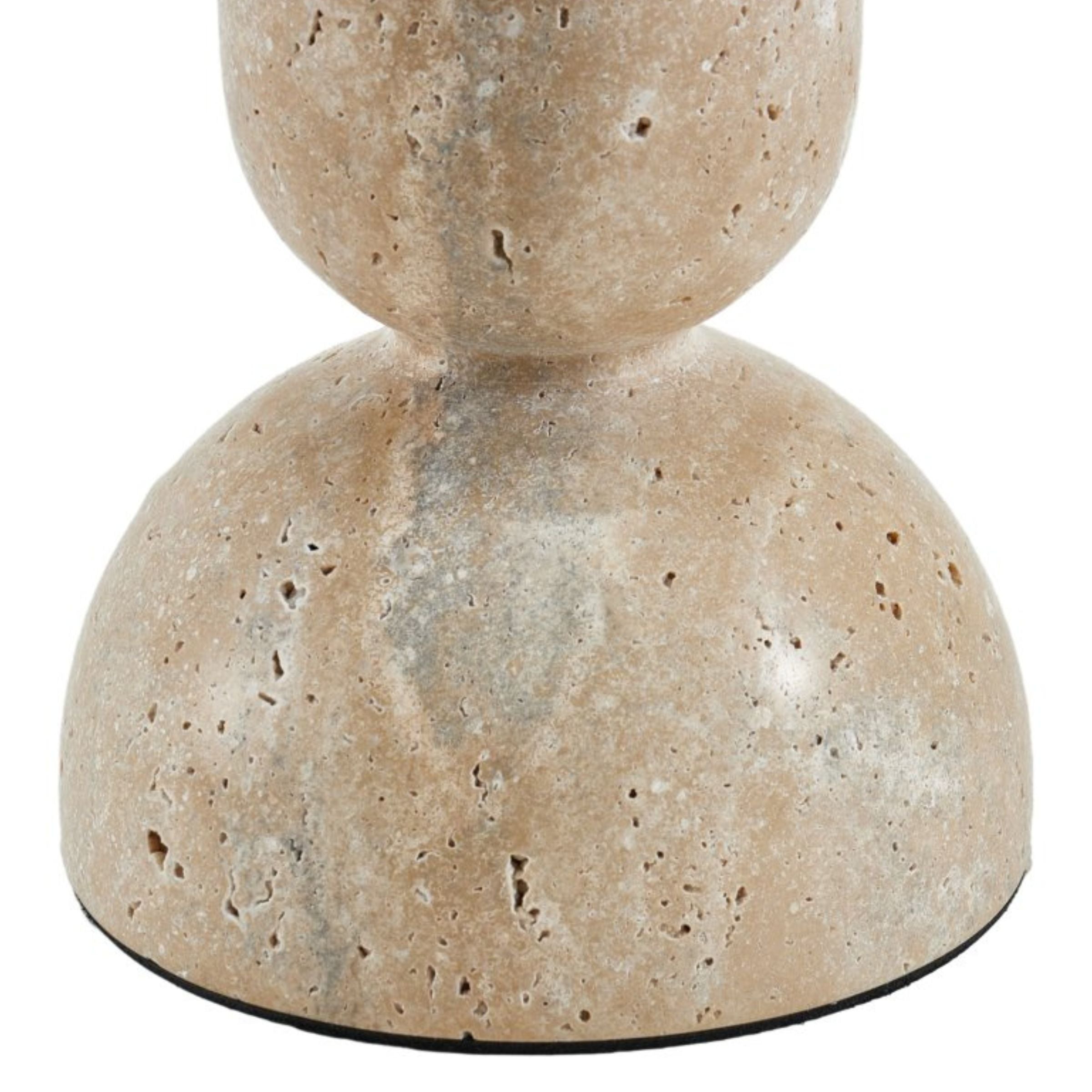 BEIGE MARBLE CANDLE HOLDER-LG  F1190L -  Candle Holders | حامل شموع من الرخام البيج - ebarza Furniture UAE | Shop Modern Furniture in Abu Dhabi & Dubai - مفروشات ايبازرا في الامارات | تسوق اثاث عصري وديكورات مميزة في دبي وابوظبي