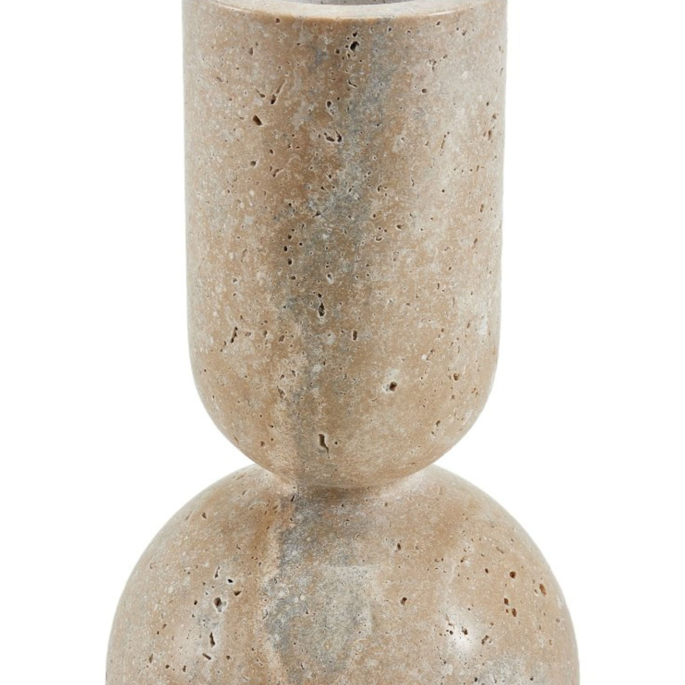 BEIGE MARBLE CANDLE HOLDER-LG  F1190L -  Candle Holders | حامل شموع من الرخام البيج - ebarza Furniture UAE | Shop Modern Furniture in Abu Dhabi & Dubai - مفروشات ايبازرا في الامارات | تسوق اثاث عصري وديكورات مميزة في دبي وابوظبي