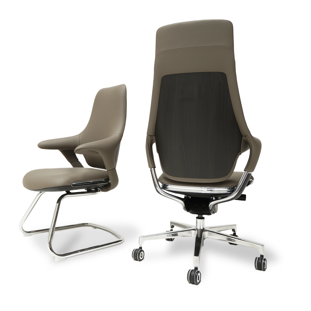 Nigel Leather  Visit/Office Chair Without Wheels 8001G -  Office Chairs - ebarza Furniture UAE | Shop Modern Furniture in Abu Dhabi & Dubai - مفروشات ايبازرا في الامارات | تسوق اثاث عصري وديكورات مميزة في دبي وابوظبي