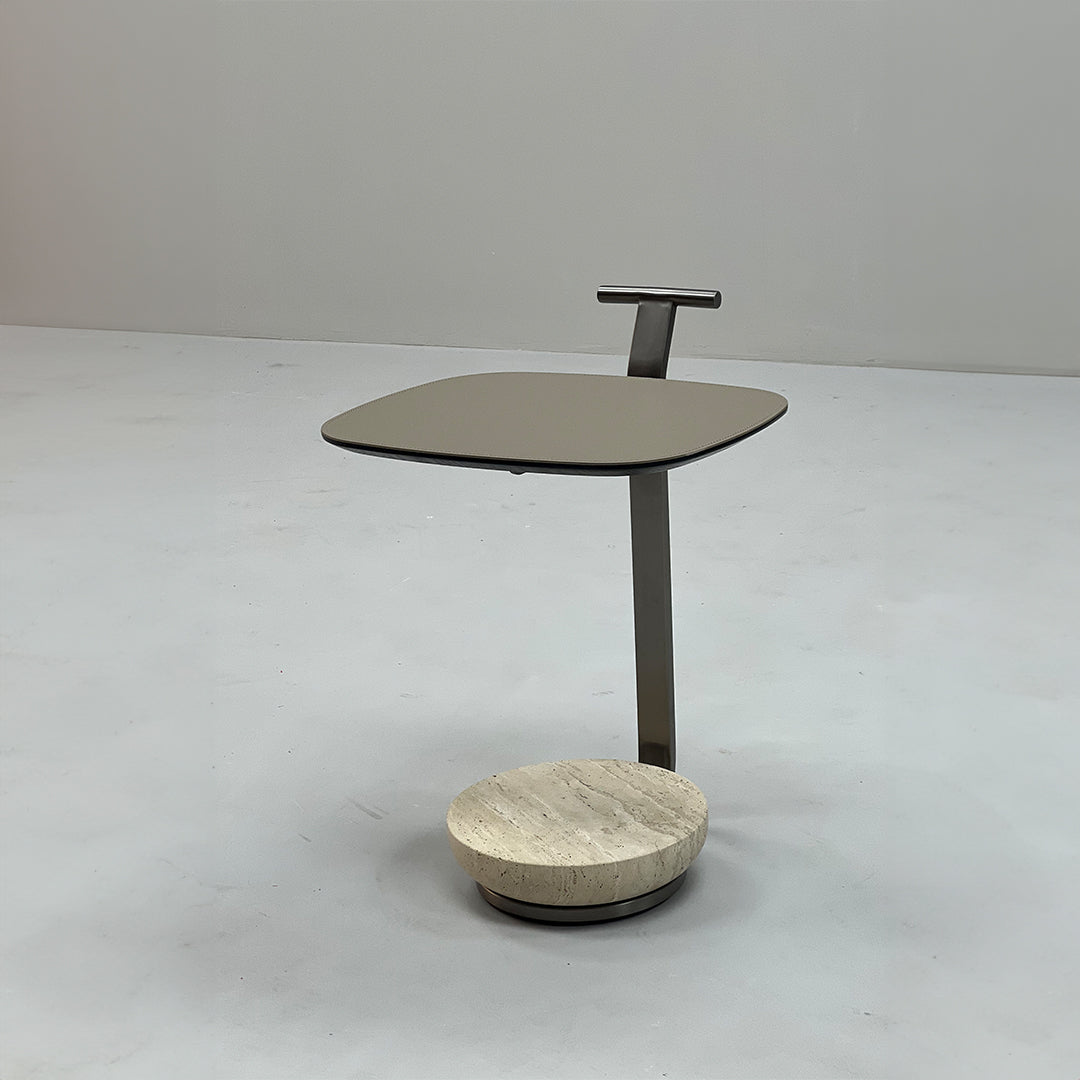 Saddle Leather Side Table JK-D148 -  Side Tables - ebarza Furniture UAE | Shop Modern Furniture in Abu Dhabi & Dubai - مفروشات ايبازرا في الامارات | تسوق اثاث عصري وديكورات مميزة في دبي وابوظبي