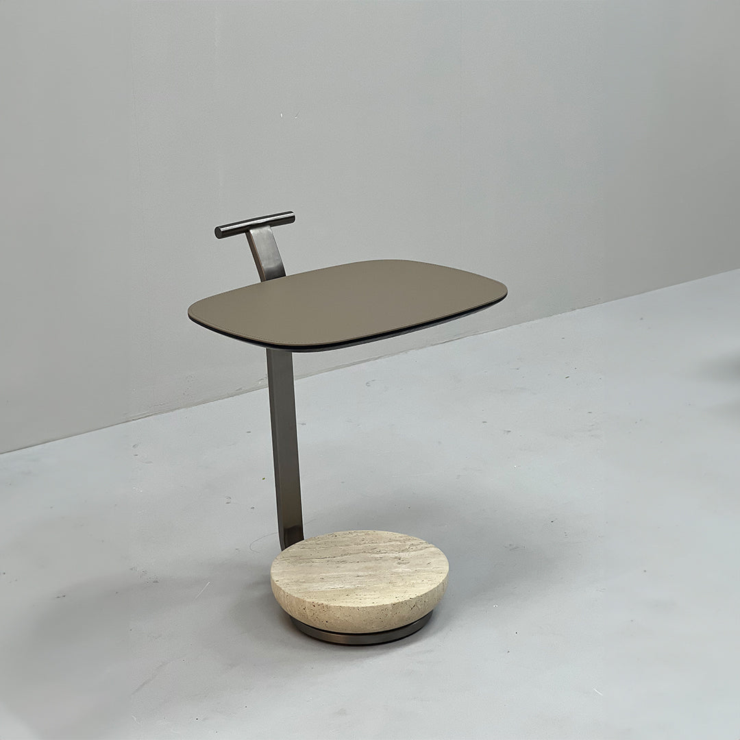 Saddle Leather Side Table JK-D148 -  Side Tables - ebarza Furniture UAE | Shop Modern Furniture in Abu Dhabi & Dubai - مفروشات ايبازرا في الامارات | تسوق اثاث عصري وديكورات مميزة في دبي وابوظبي