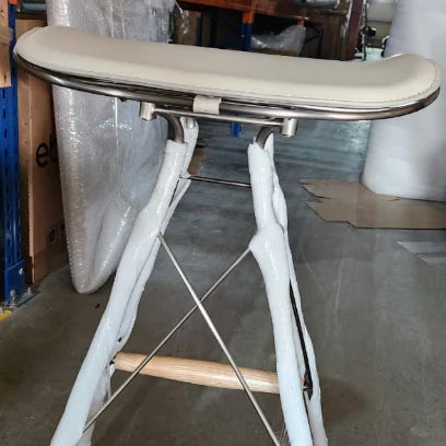 AS IS - Saddle Leather Bar Stool PS-B162 -  DISPLAY ITEM - ebarza Furniture UAE | Shop Modern Furniture in Abu Dhabi & Dubai - مفروشات ايبازرا في الامارات | تسوق اثاث عصري وديكورات مميزة في دبي وابوظبي