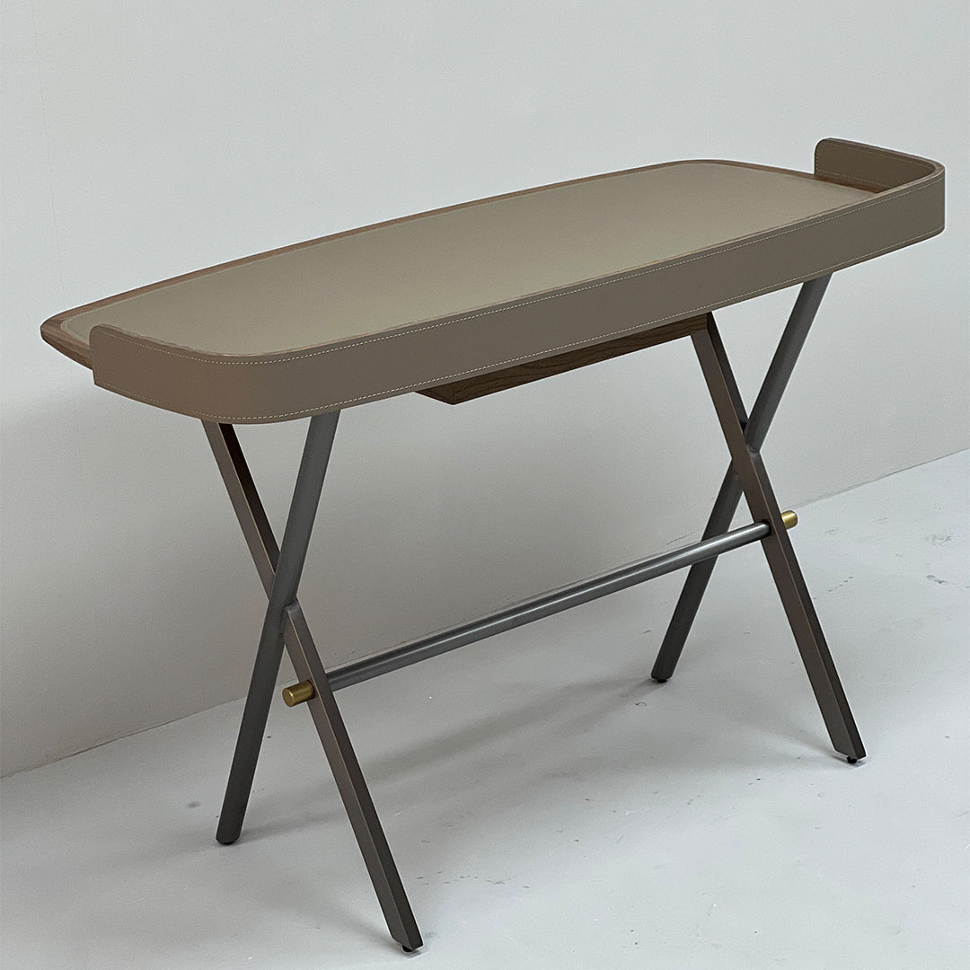 Saddle Leather Desk JK-J13 -  Office Desks - ebarza Furniture UAE | Shop Modern Furniture in Abu Dhabi & Dubai - مفروشات ايبازرا في الامارات | تسوق اثاث عصري وديكورات مميزة في دبي وابوظبي