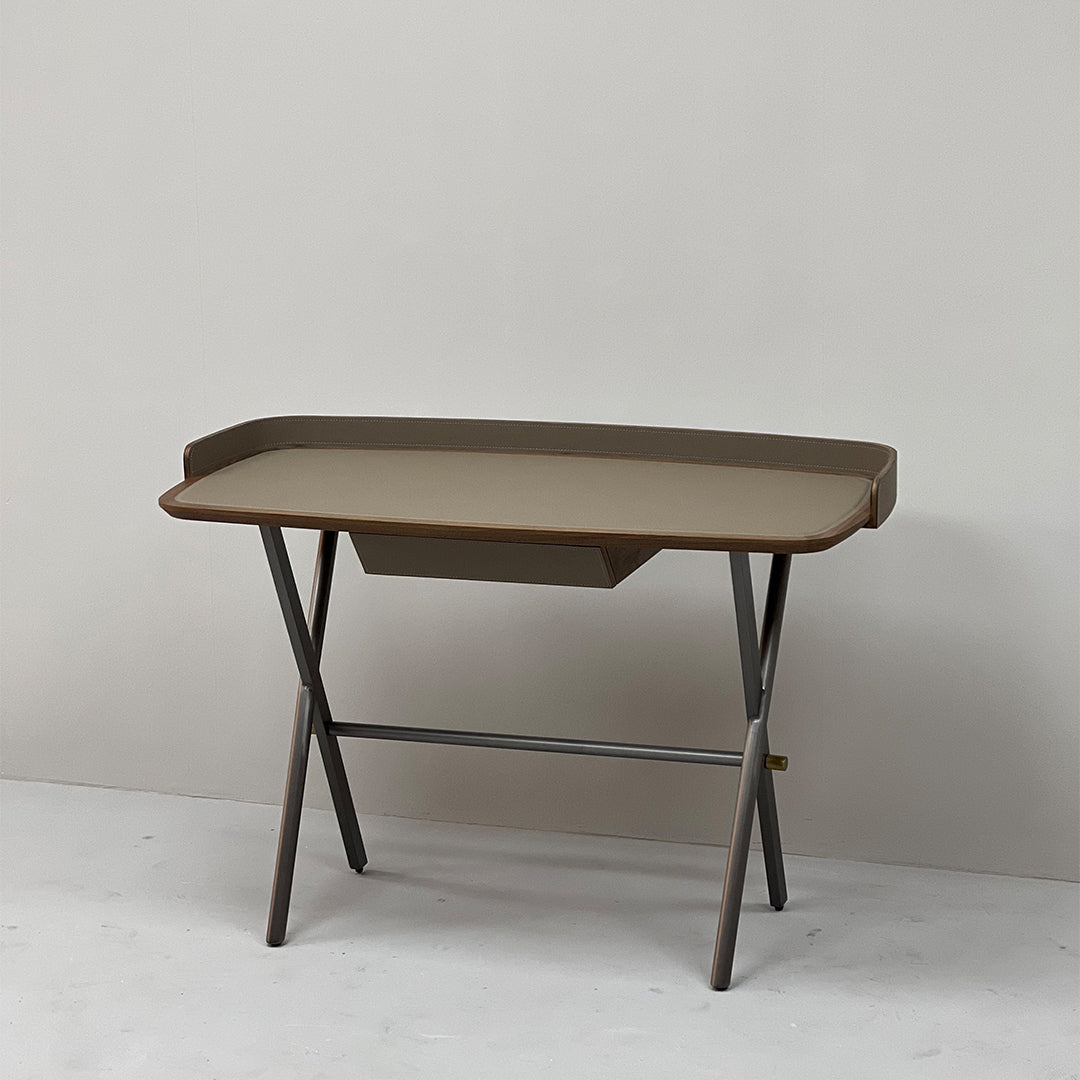 Saddle Leather Desk JK-J13 -  Office Desks - ebarza Furniture UAE | Shop Modern Furniture in Abu Dhabi & Dubai - مفروشات ايبازرا في الامارات | تسوق اثاث عصري وديكورات مميزة في دبي وابوظبي