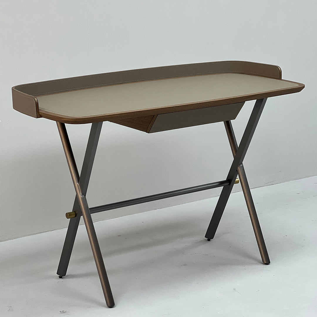 Saddle Leather Desk JK-J13 -  Office Desks - ebarza Furniture UAE | Shop Modern Furniture in Abu Dhabi & Dubai - مفروشات ايبازرا في الامارات | تسوق اثاث عصري وديكورات مميزة في دبي وابوظبي