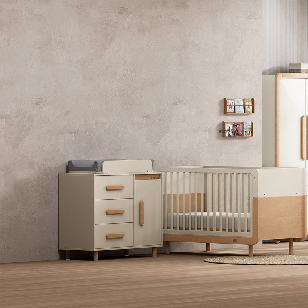 Scandi Baby Diaper Changing Station With Cabinet B-SC3DD/TEBH - B-CT/TE - B-SOLCP425 -  Kids - ebarza Furniture UAE | Shop Modern Furniture in Abu Dhabi & Dubai - مفروشات ايبازرا في الامارات | تسوق اثاث عصري وديكورات مميزة في دبي وابوظبي