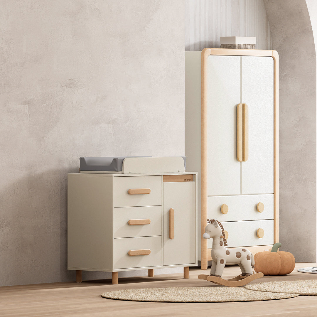 Scandi Baby Diaper Changing Station With Cabinet B-SC3DD/TEBH - B-CT/TE - B-SOLCP425 -  Kids - ebarza Furniture UAE | Shop Modern Furniture in Abu Dhabi & Dubai - مفروشات ايبازرا في الامارات | تسوق اثاث عصري وديكورات مميزة في دبي وابوظبي