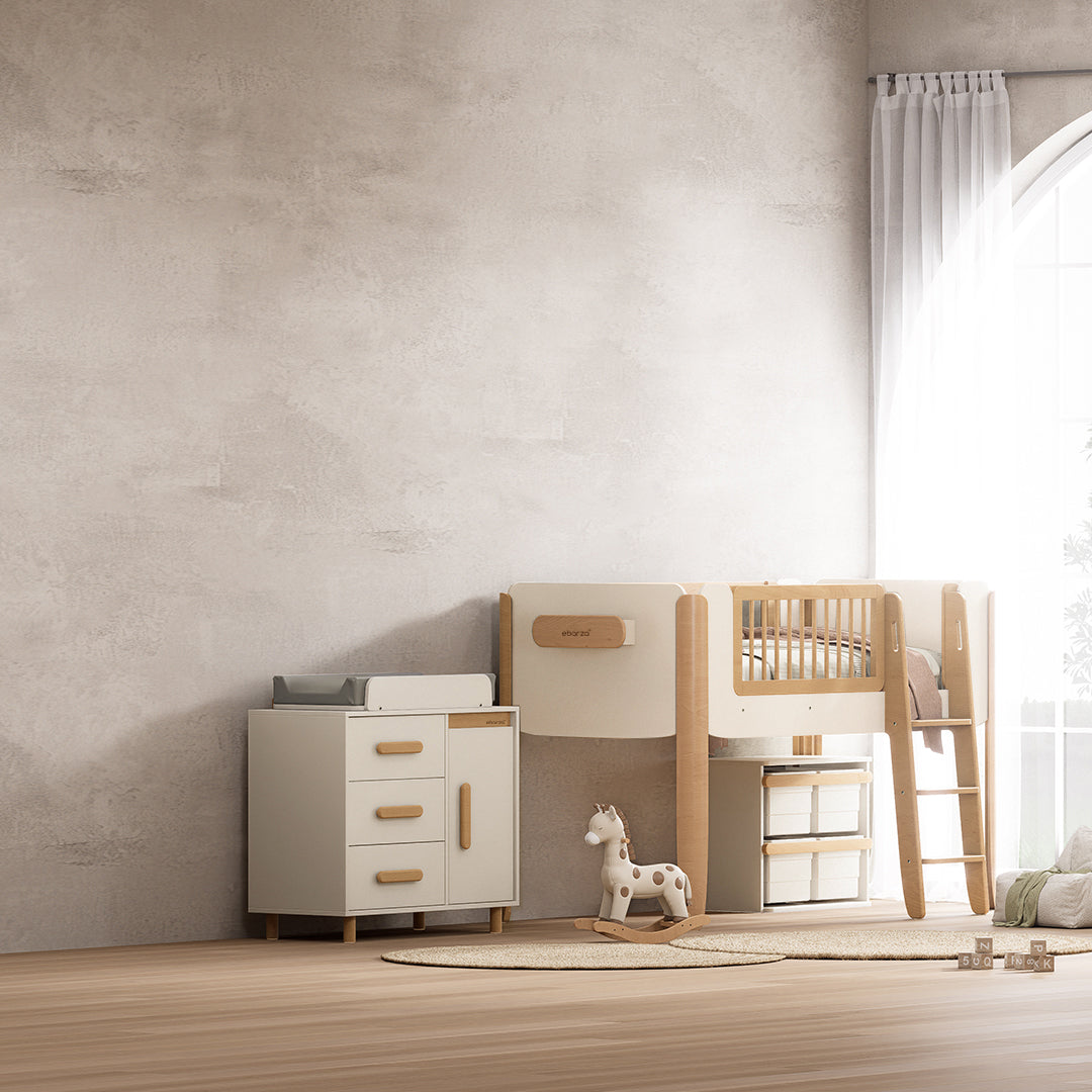 Scandi Baby Diaper Changing Station With Cabinet B-SC3DD/TEBH - B-CT/TE - B-SOLCP425 -  Kids - ebarza Furniture UAE | Shop Modern Furniture in Abu Dhabi & Dubai - مفروشات ايبازرا في الامارات | تسوق اثاث عصري وديكورات مميزة في دبي وابوظبي