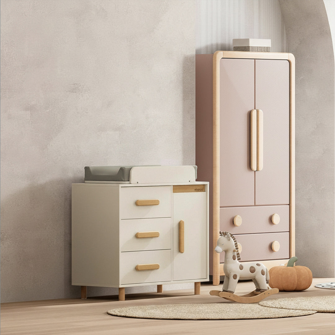 Byron 2 Door Kids  wardrobe with 2 drawers BK-BY2DWR2DV23/CHBH -  Kids - ebarza Furniture UAE | Shop Modern Furniture in Abu Dhabi & Dubai - مفروشات ايبازرا في الامارات | تسوق اثاث عصري وديكورات مميزة في دبي وابوظبي