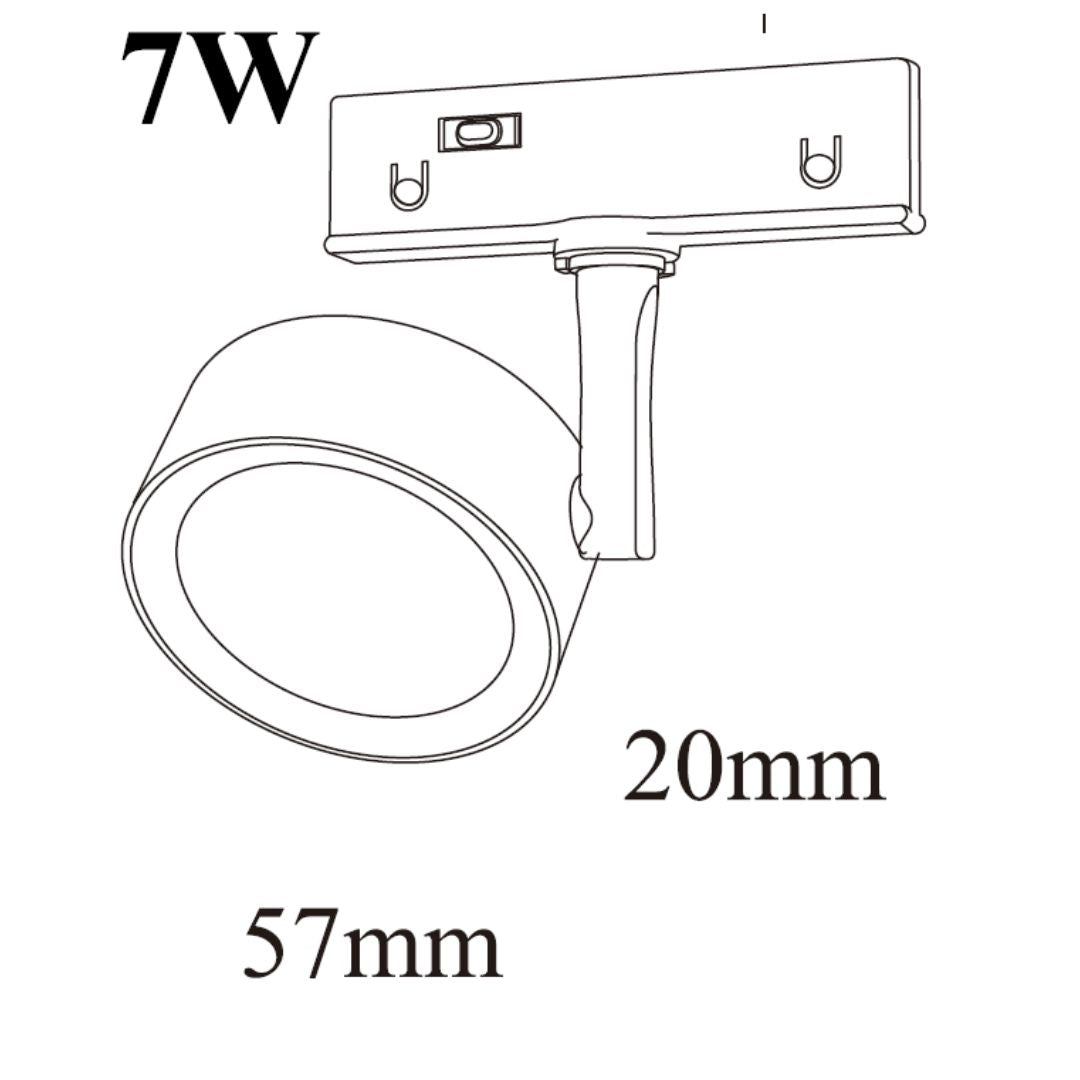 Track And LED Rotatable Round Light  YND-R5202 -  Smart Track Lighting - ebarza Furniture UAE | Shop Modern Furniture in Abu Dhabi & Dubai - مفروشات ايبازرا في الامارات | تسوق اثاث عصري وديكورات مميزة في دبي وابوظبي