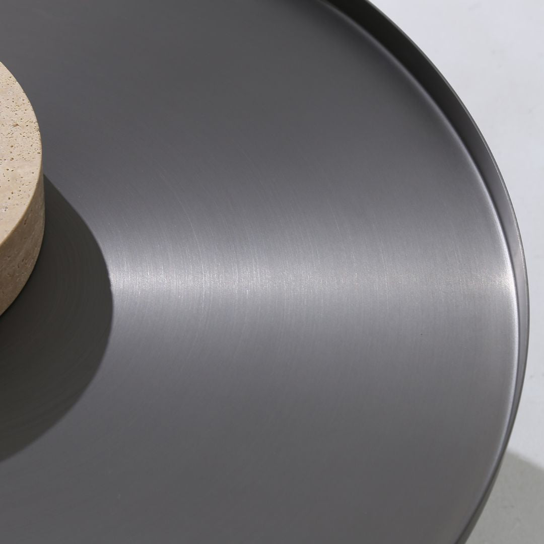 Solid Travatine Side Table  ST8699-70-NEW -  Side Tables - ebarza Furniture UAE | Shop Modern Furniture in Abu Dhabi & Dubai - مفروشات ايبازرا في الامارات | تسوق اثاث عصري وديكورات مميزة في دبي وابوظبي