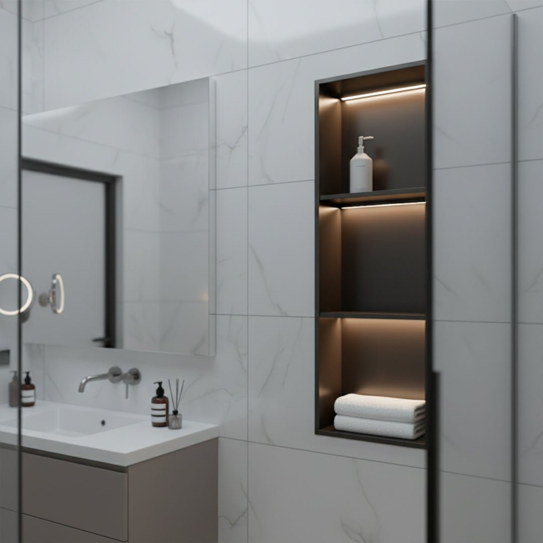 Stainless Steel Niche LED Profile - Black - JYF0501 -  wall-panels-profiles - ebarza Furniture UAE | Shop Modern Furniture in Abu Dhabi & Dubai - مفروشات ايبازرا في الامارات | تسوق اثاث عصري وديكورات مميزة في دبي وابوظبي