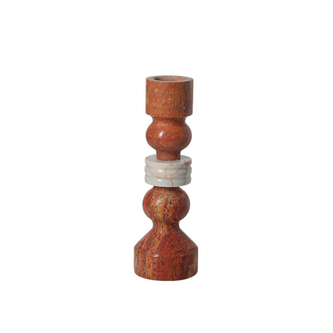 Pre-order 45 Days Delivery Stone String Marble Candlestick Red-B FB-T25081B -  Candle Holders - ebarza Furniture UAE | Shop Modern Furniture in Abu Dhabi & Dubai - مفروشات ايبازرا في الامارات | تسوق اثاث عصري وديكورات مميزة في دبي وابوظبي