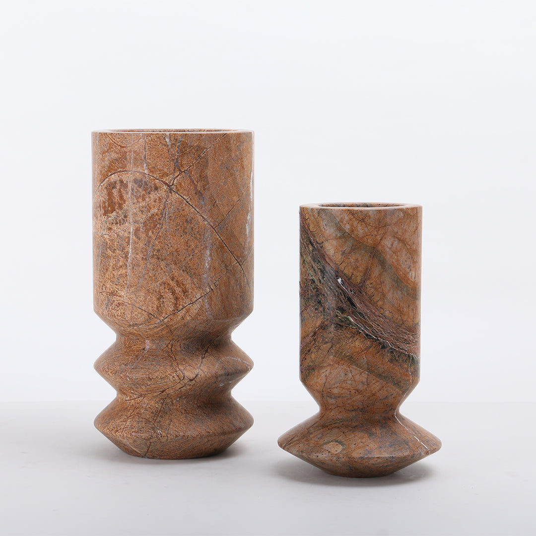 Stone Vase-L KB3017AL -  Vases - ebarza Furniture UAE | Shop Modern Furniture in Abu Dhabi & Dubai - مفروشات ايبازرا في الامارات | تسوق اثاث عصري وديكورات مميزة في دبي وابوظبي