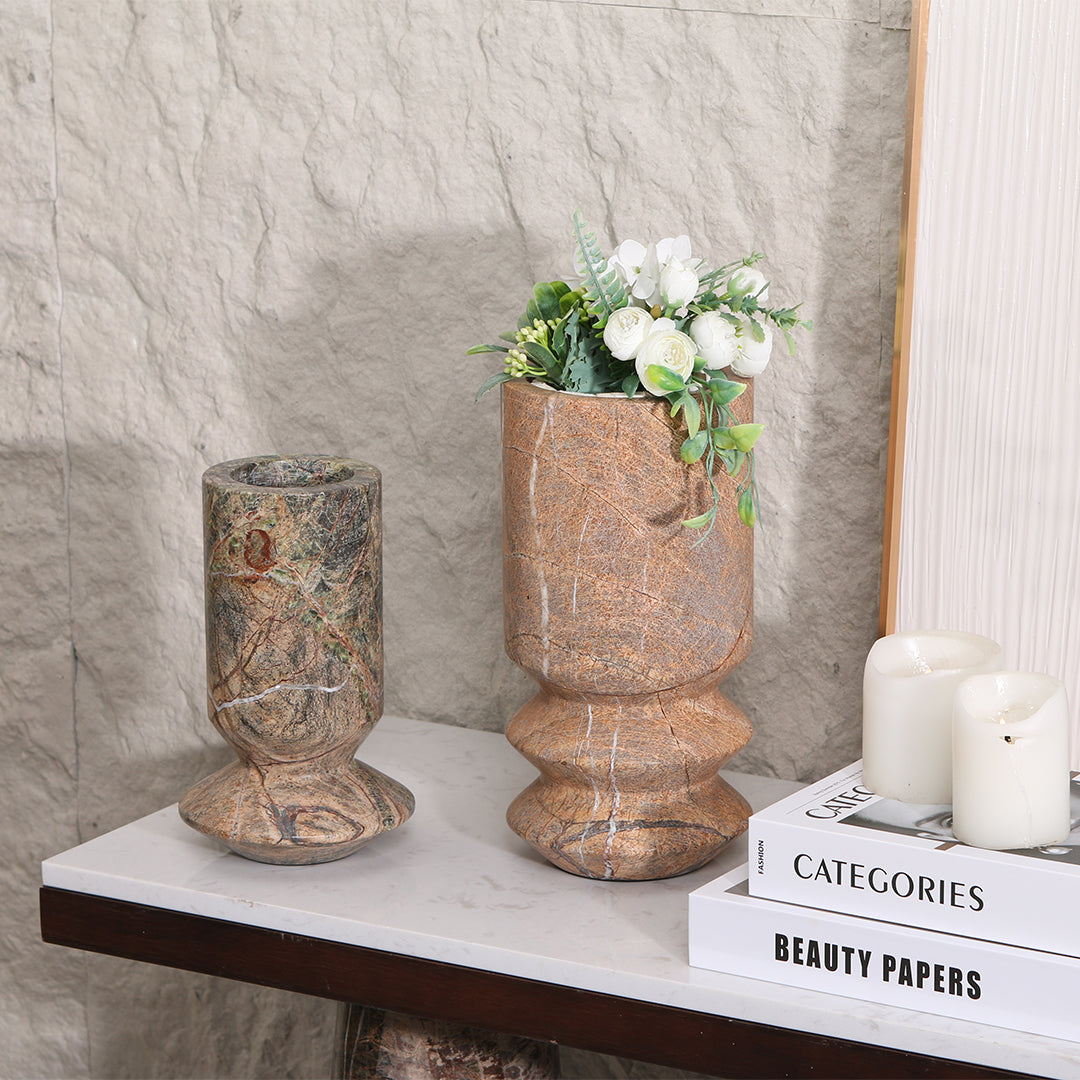 Stone Vase-S KB3017AS -  Vases - ebarza Furniture UAE | Shop Modern Furniture in Abu Dhabi & Dubai - مفروشات ايبازرا في الامارات | تسوق اثاث عصري وديكورات مميزة في دبي وابوظبي