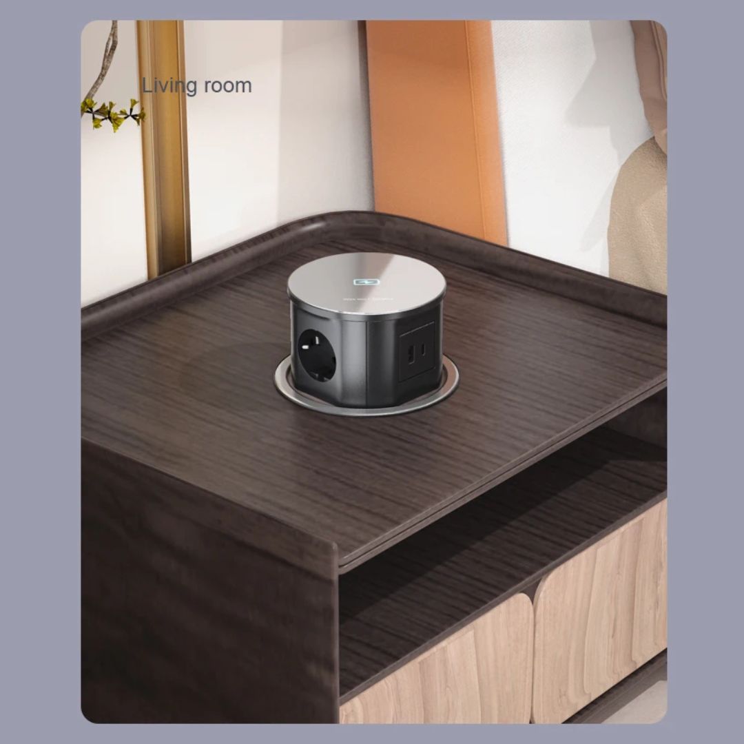 Tempered Glass Pop Up Socket JXB-015A -  Power Track System | مقبس منبثق من الزجاج المقسى - ebarza Furniture UAE | Shop Modern Furniture in Abu Dhabi & Dubai - مفروشات ايبازرا في الامارات | تسوق اثاث عصري وديكورات مميزة في دبي وابوظبي