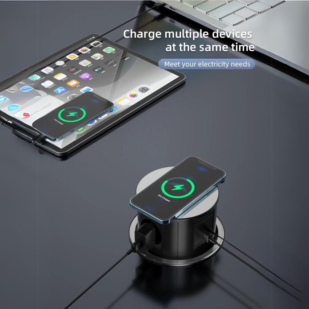 Tempered Glass Pop Up Socket JXB-015A -  Power Track System | مقبس منبثق من الزجاج المقسى - ebarza Furniture UAE | Shop Modern Furniture in Abu Dhabi & Dubai - مفروشات ايبازرا في الامارات | تسوق اثاث عصري وديكورات مميزة في دبي وابوظبي