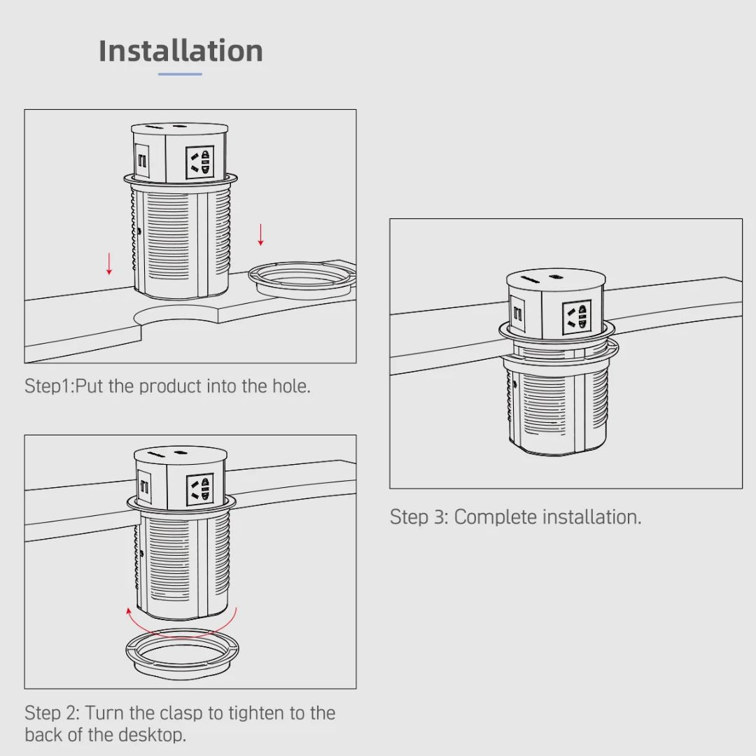 Tempered Glass Pop Up Socket JXB-015A -  Power Track System | مقبس منبثق من الزجاج المقسى - ebarza Furniture UAE | Shop Modern Furniture in Abu Dhabi & Dubai - مفروشات ايبازرا في الامارات | تسوق اثاث عصري وديكورات مميزة في دبي وابوظبي