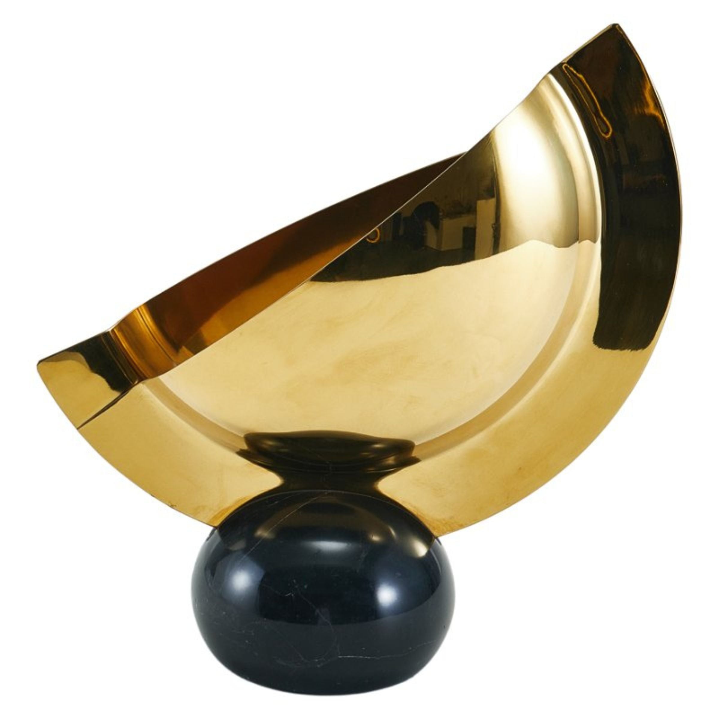 GOLD MARBLE & STEEL VASE TX11101 -  Vases | مزهرية من الرخام والفولاذ الذهبي - ebarza Furniture UAE | Shop Modern Furniture in Abu Dhabi & Dubai - مفروشات ايبازرا في الامارات | تسوق اثاث عصري وديكورات مميزة في دبي وابوظبي