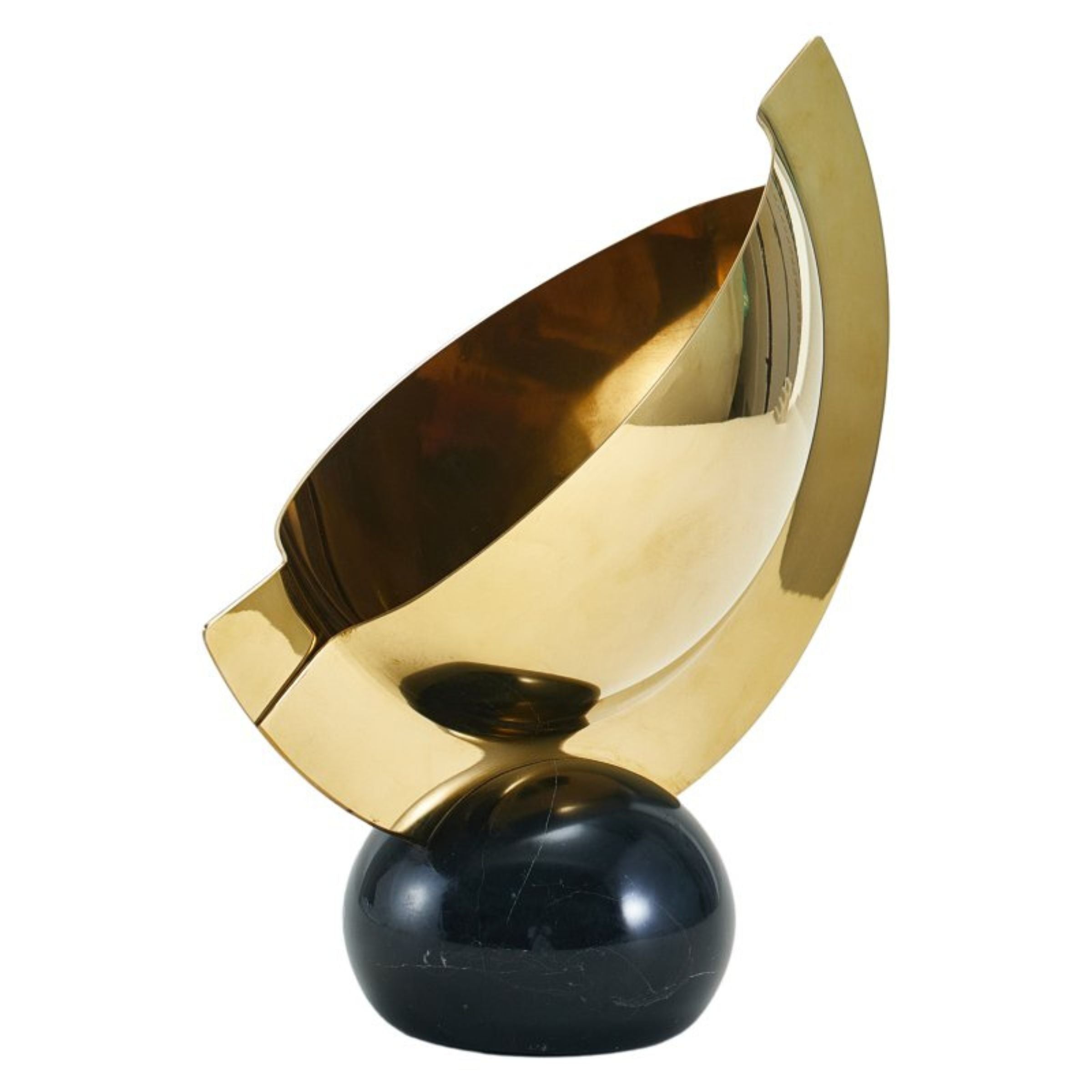 GOLD MARBLE & STEEL VASE TX11101 -  Vases | مزهرية من الرخام والفولاذ الذهبي - ebarza Furniture UAE | Shop Modern Furniture in Abu Dhabi & Dubai - مفروشات ايبازرا في الامارات | تسوق اثاث عصري وديكورات مميزة في دبي وابوظبي