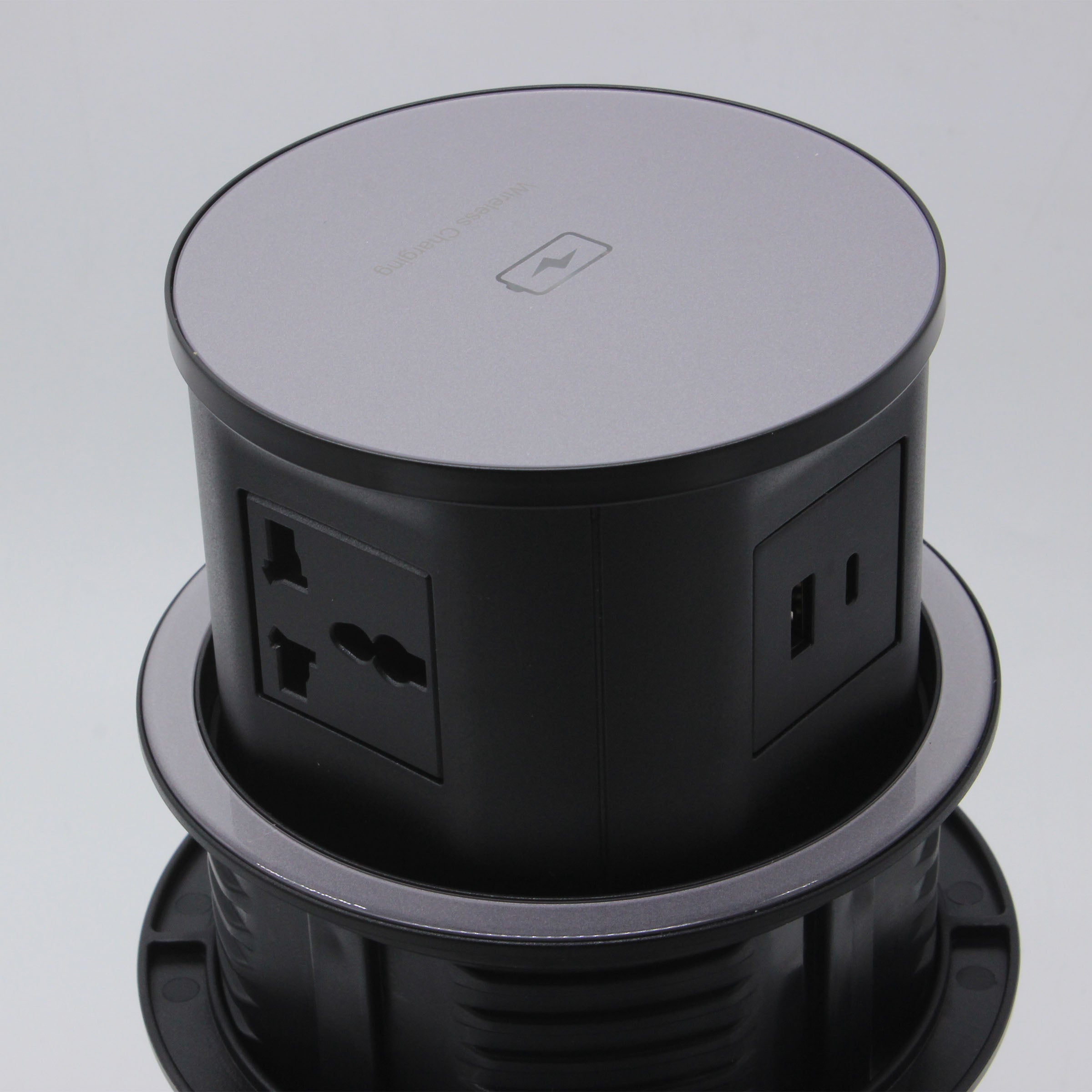 Tempered Glass Pop Up Socket JXB-015A -  Power Track System | مقبس منبثق من الزجاج المقسى - ebarza Furniture UAE | Shop Modern Furniture in Abu Dhabi & Dubai - مفروشات ايبازرا في الامارات | تسوق اثاث عصري وديكورات مميزة في دبي وابوظبي