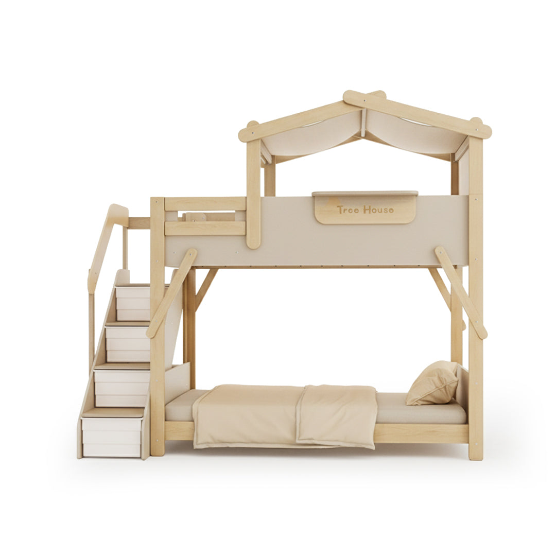 The King Tree House Double Kids Bed  (mattress size 203x107x18cm) BK-PSPMATC/20310718 - BK-THKSLB/TEBH - BA-KSBRF/BH - BA-KSBCK/BH - BK-NESSV24/TEBH - BKT-KSBTC/WG -  Kids Beds - ebarza Furniture UAE | Shop Modern Furniture in Abu Dhabi & Dubai - مفروشات ايبازرا في الامارات | تسوق اثاث عصري وديكورات مميزة في دبي وابوظبي