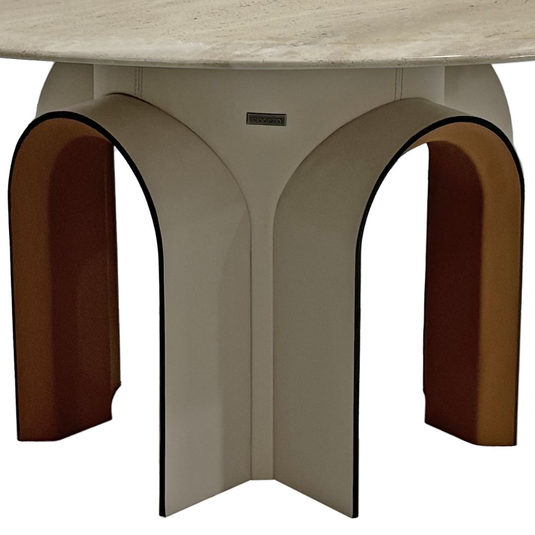 Pre-order 35 Days Delivery Travertine Stone Dining Table DT-A232 -  Dining Tables - ebarza Furniture UAE | Shop Modern Furniture in Abu Dhabi & Dubai - مفروشات ايبازرا في الامارات | تسوق اثاث عصري وديكورات مميزة في دبي وابوظبي