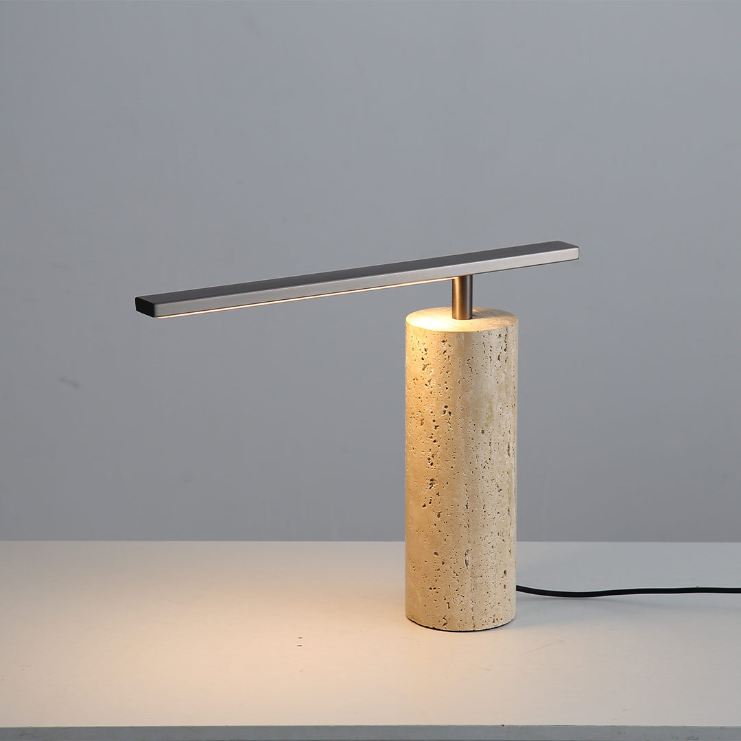 Travertine Table Lamp JA049 -  Desk\table Lamps - ebarza Furniture UAE | Shop Modern Furniture in Abu Dhabi & Dubai - مفروشات ايبازرا في الامارات | تسوق اثاث عصري وديكورات مميزة في دبي وابوظبي