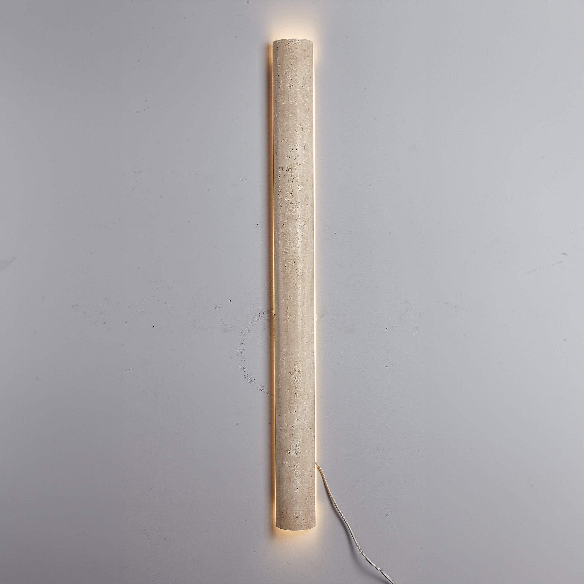 Beige natural Travertine marble  Wall lamp 60008-4W -  Wall Lamps | مصباح حائط من الحجر الجيري البيج - ebarza Furniture UAE | Shop Modern Furniture in Abu Dhabi & Dubai - مفروشات ايبازرا في الامارات | تسوق اثاث عصري وديكورات مميزة في دبي وابوظبي