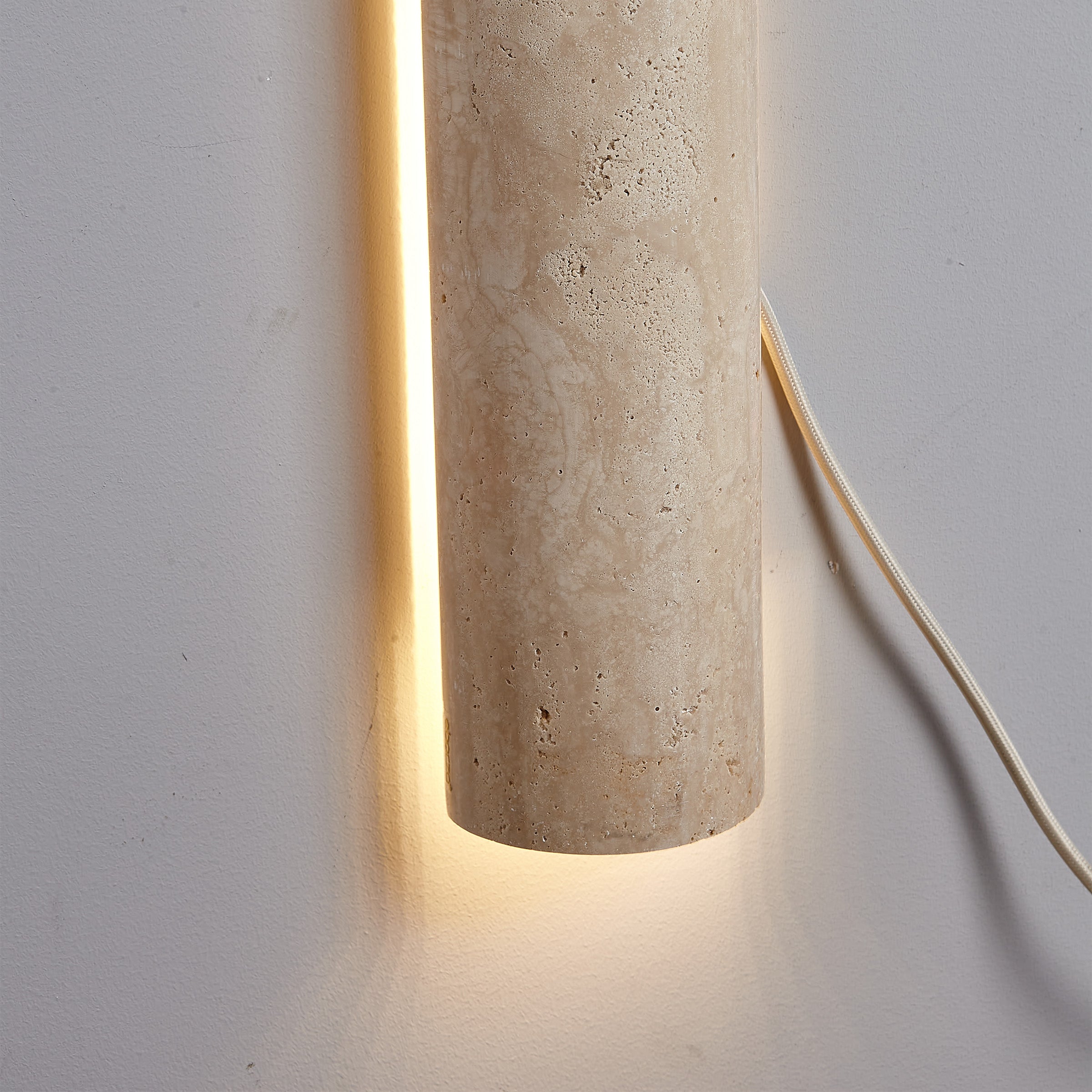 Beige natural Travertine marble  Wall lamp 60008-4W -  Wall Lamps | مصباح حائط من الحجر الجيري البيج - ebarza Furniture UAE | Shop Modern Furniture in Abu Dhabi & Dubai - مفروشات ايبازرا في الامارات | تسوق اثاث عصري وديكورات مميزة في دبي وابوظبي