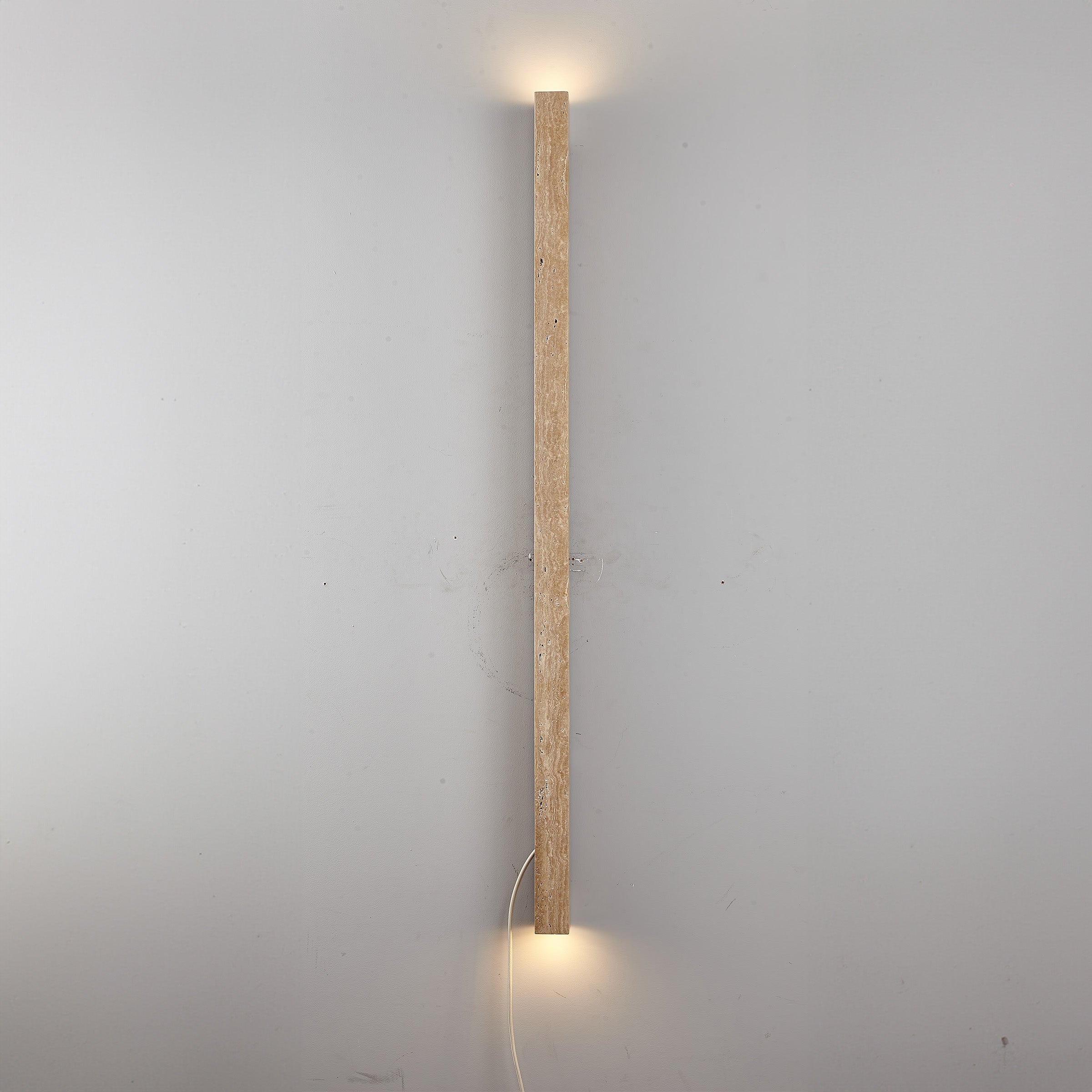 Beige natural Travertine marble  Wall lamp 60020-3W -  Wall Lamps | مصباح حائط من الحجر الجيري البيج - ebarza Furniture UAE | Shop Modern Furniture in Abu Dhabi & Dubai - مفروشات ايبازرا في الامارات | تسوق اثاث عصري وديكورات مميزة في دبي وابوظبي