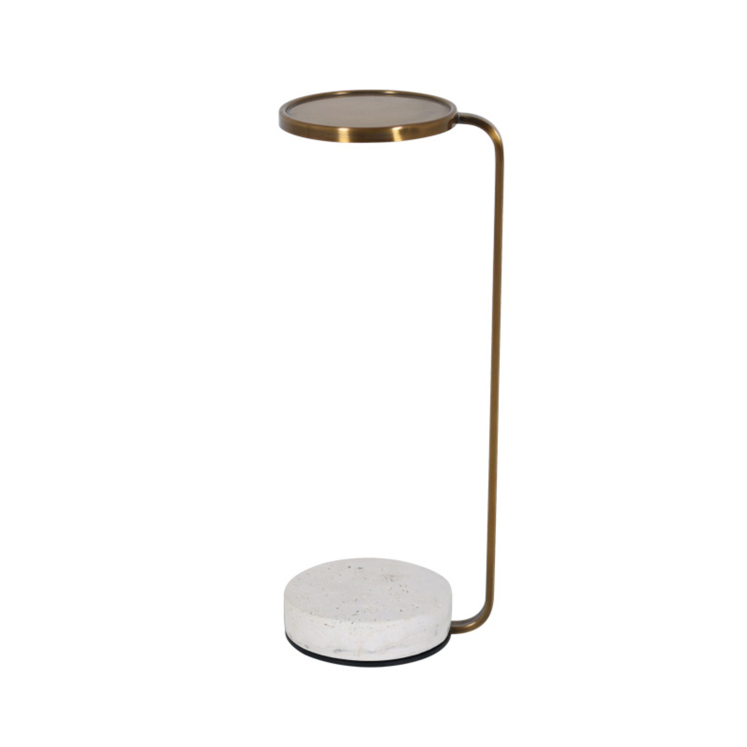 Travertine and Gold metal in Copper Side Table 4916-TRA -  Side Tables | الترافرتين والمعدن الذهبي في طاولة جانبية من النحاس - ebarza Furniture UAE | Shop Modern Furniture in Abu Dhabi & Dubai - مفروشات ايبازرا في الامارات | تسوق اثاث عصري وديكورات مميزة في دبي وابوظبي