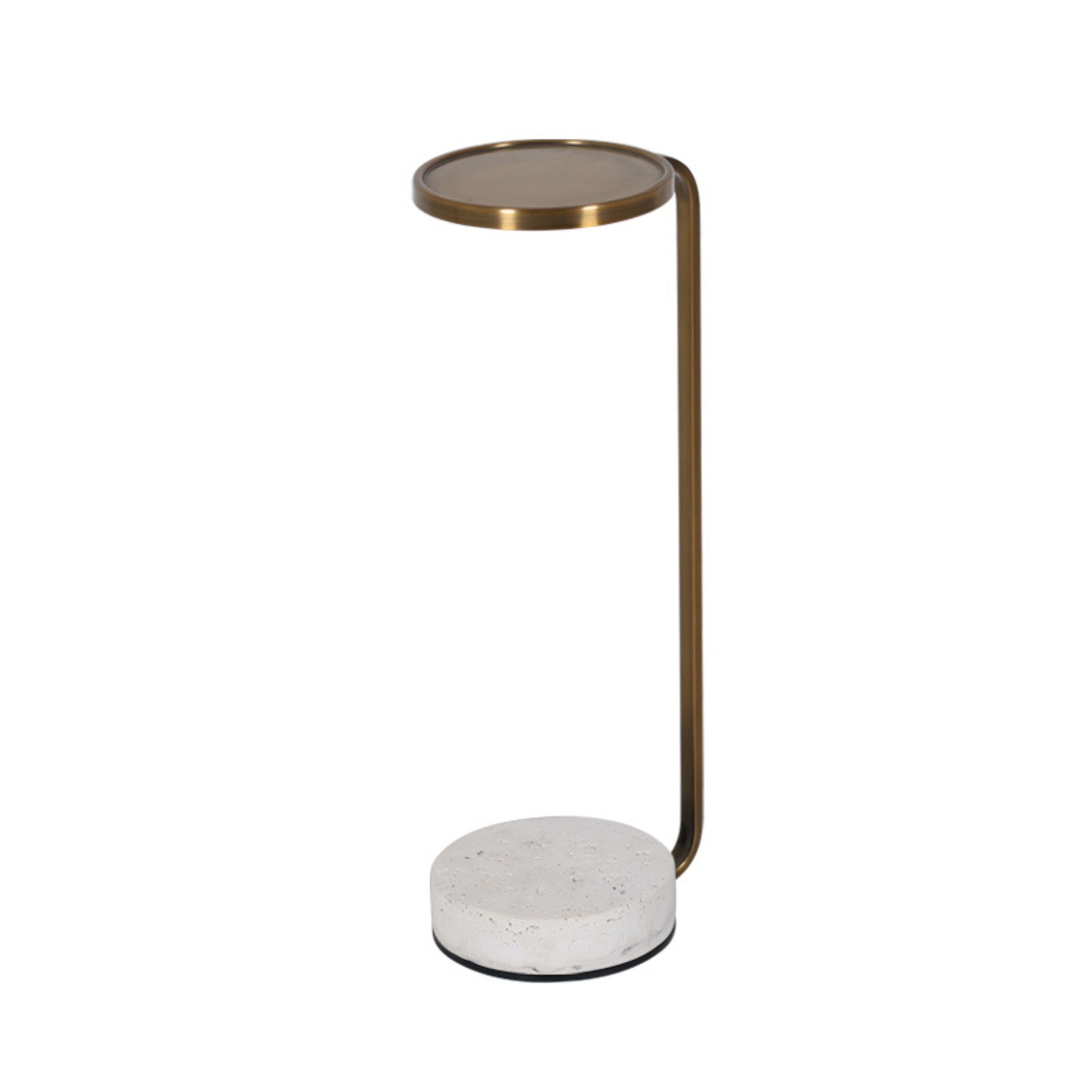 Travertine and Gold metal in Copper Side Table 4916-TRA -  Side Tables | الترافرتين والمعدن الذهبي في طاولة جانبية من النحاس - ebarza Furniture UAE | Shop Modern Furniture in Abu Dhabi & Dubai - مفروشات ايبازرا في الامارات | تسوق اثاث عصري وديكورات مميزة في دبي وابوظبي