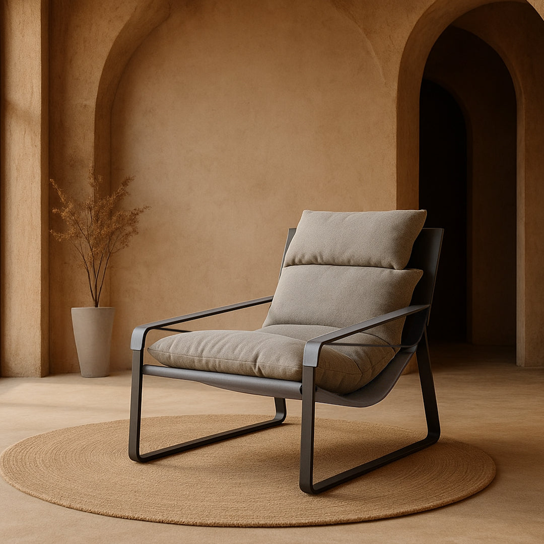 Claude Saddle Leather Lounge Chair MLL-A05/GRY -  Lounge Chairs - ebarza Furniture UAE | Shop Modern Furniture in Abu Dhabi & Dubai - مفروشات ايبازرا في الامارات | تسوق اثاث عصري وديكورات مميزة في دبي وابوظبي