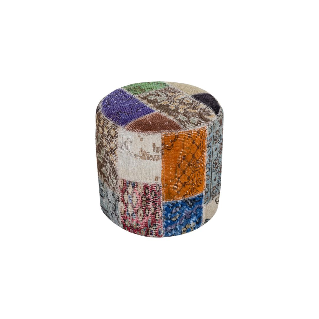 Anatolian Patchwork Style Pouf P27 -  Poufs - ebarza Furniture UAE | Shop Modern Furniture in Abu Dhabi & Dubai - مفروشات ايبازرا في الامارات | تسوق اثاث عصري وديكورات مميزة في دبي وابوظبي