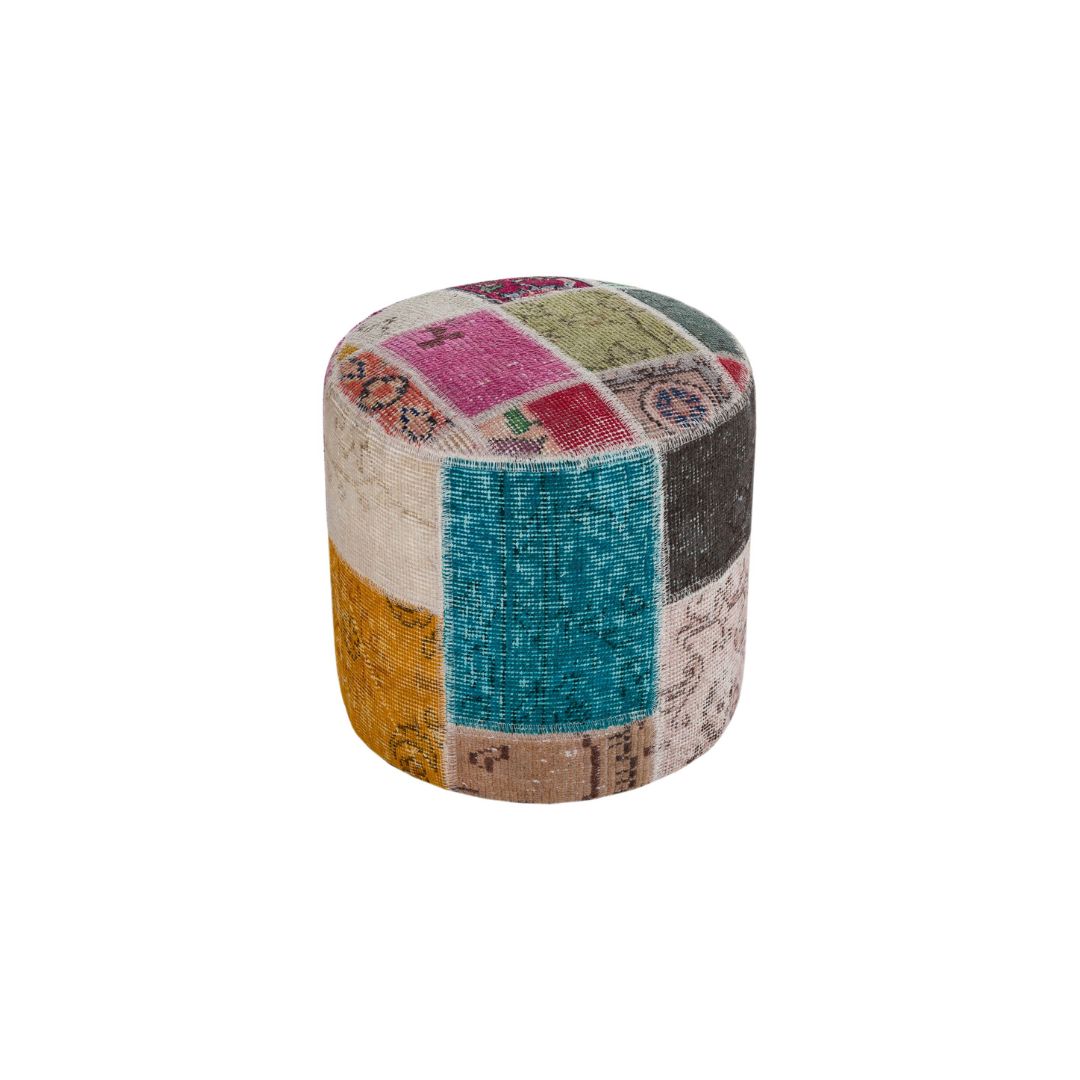 Anatolian Patchwork Style Pouf P27 -  Poufs - ebarza Furniture UAE | Shop Modern Furniture in Abu Dhabi & Dubai - مفروشات ايبازرا في الامارات | تسوق اثاث عصري وديكورات مميزة في دبي وابوظبي