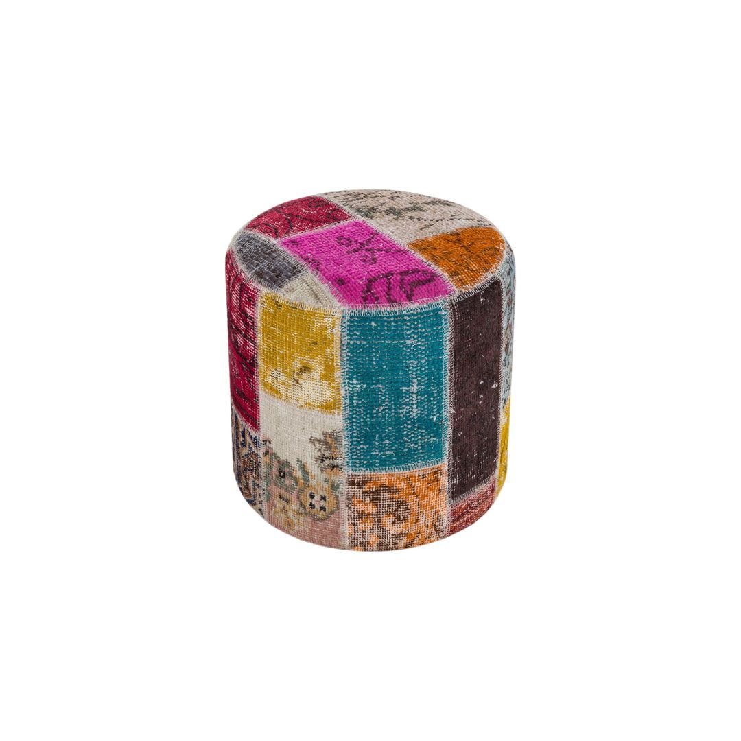 Anatolian Patchwork Style Pouf P27 -  Poufs - ebarza Furniture UAE | Shop Modern Furniture in Abu Dhabi & Dubai - مفروشات ايبازرا في الامارات | تسوق اثاث عصري وديكورات مميزة في دبي وابوظبي