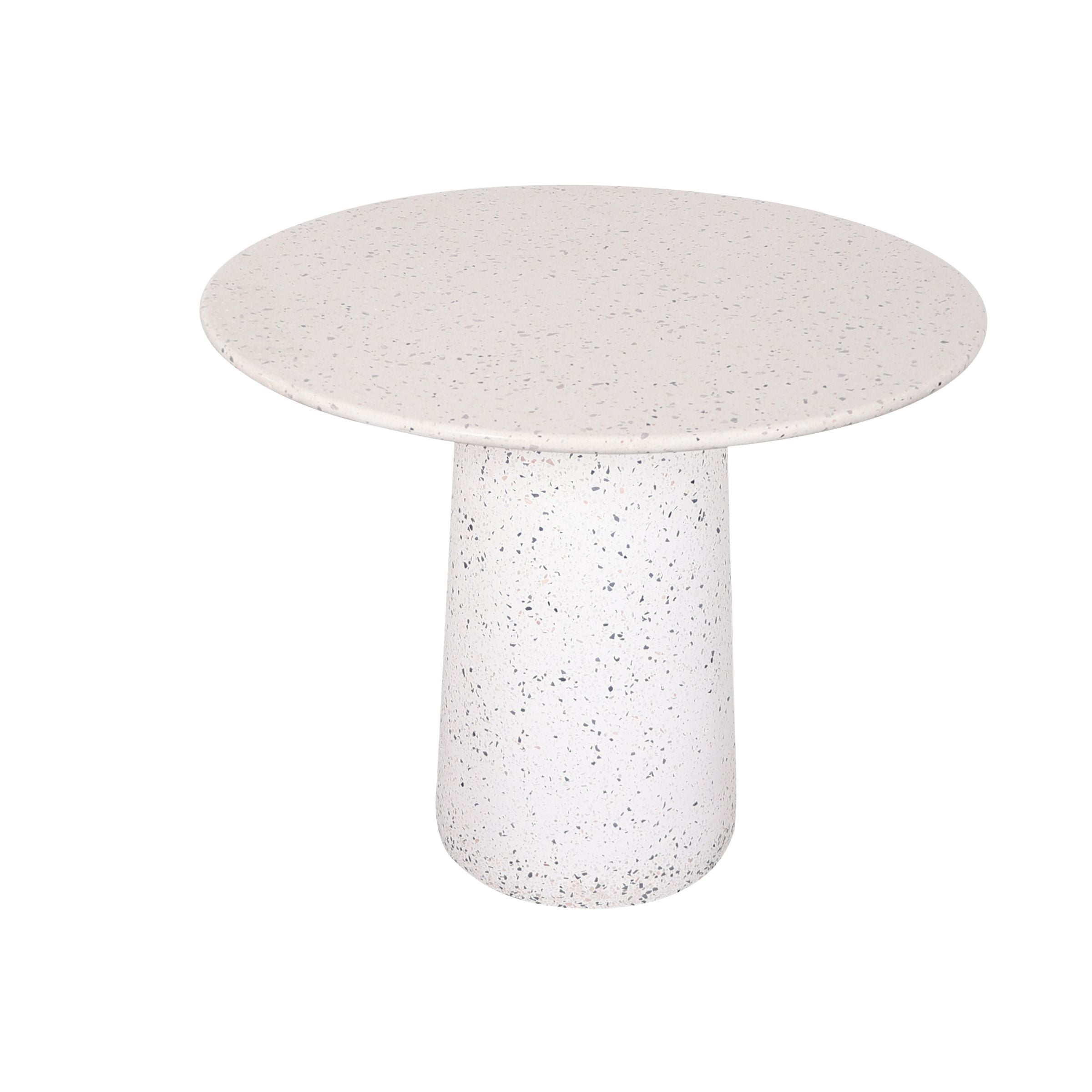 White TERRAZZO Dinning Table BP-4911 -  Dining Tables | طاولة طعام تيرازو بيضاء - ebarza Furniture UAE | Shop Modern Furniture in Abu Dhabi & Dubai - مفروشات ايبازرا في الامارات | تسوق اثاث عصري وديكورات مميزة في دبي وابوظبي