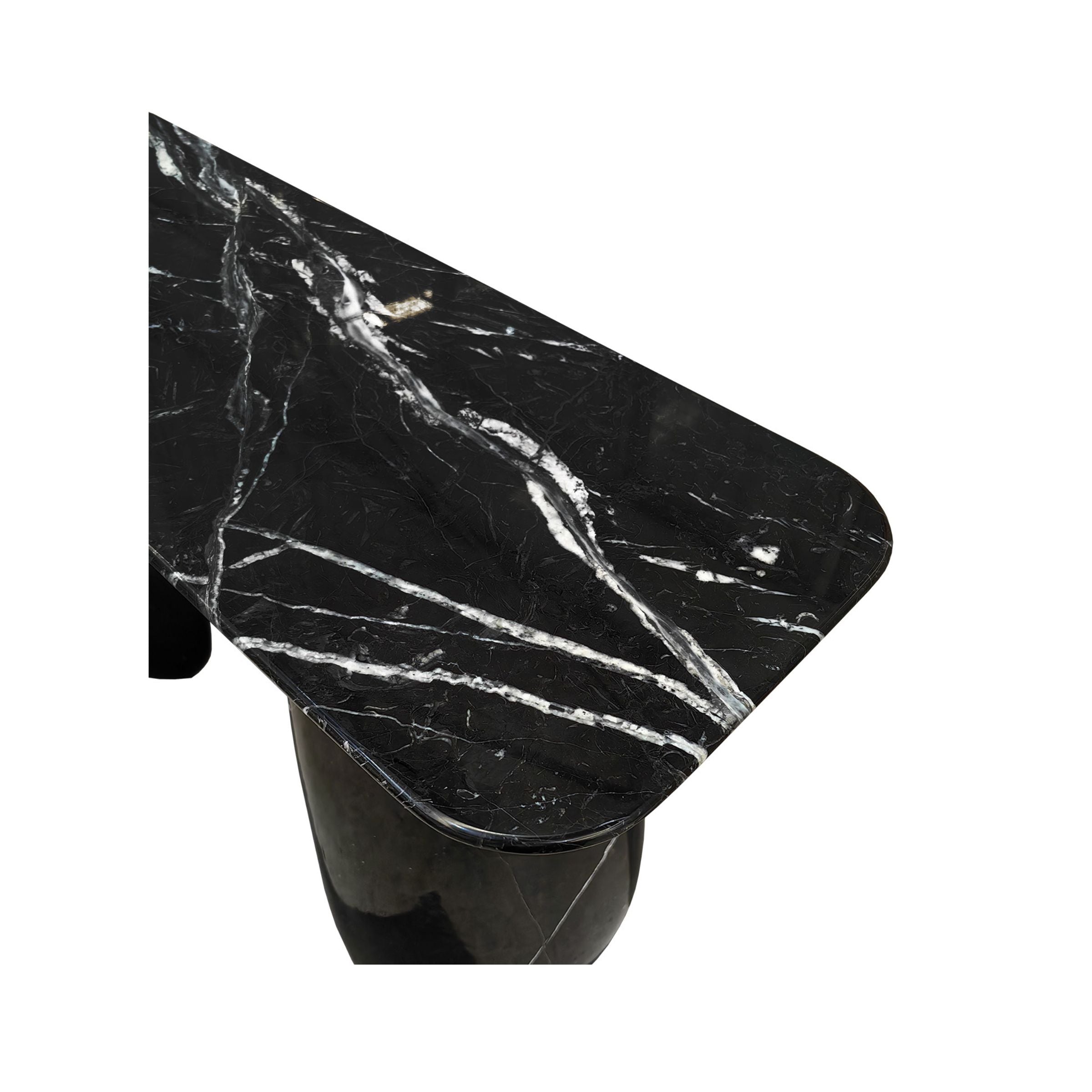 Pre Order 75 Days Delivery - Natural Stone Console Table Nero Marquina 495DTN -  Consoles | الطلب المسبق التسليم خلال 90 يومًا - طاولة كونسول من الحجر الطبيعي نيرو ماركينا - ebarza Furniture UAE | Shop Modern Furniture in Abu Dhabi & Dubai - مفروشات ايبازرا في الامارات | تسوق اثاث عصري وديكورات مميزة في دبي وابوظبي