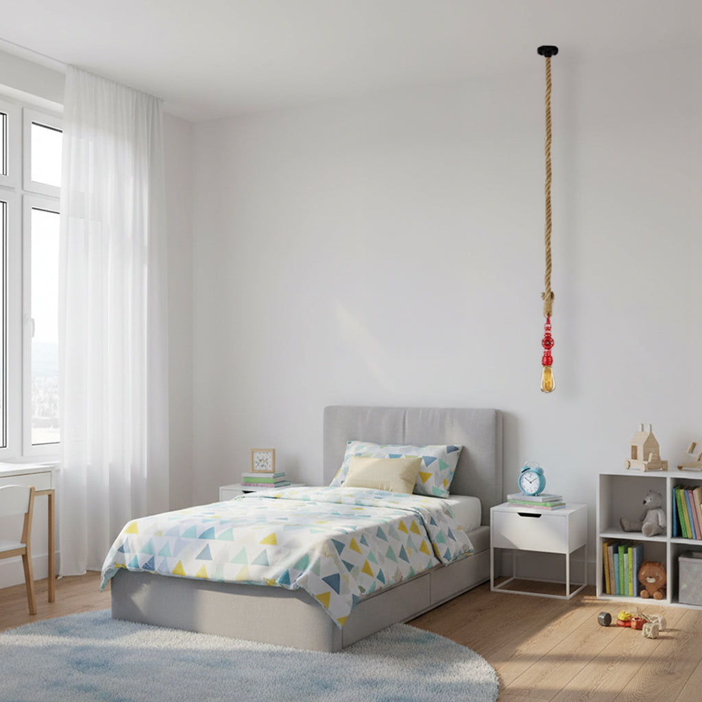 Vintage Rope Iron Pipe Pendant Light  Bp0902R Cy-Dd-378-R -  Pendant Lamps - ebarza Furniture UAE | Shop Modern Furniture in Abu Dhabi & Dubai - مفروشات ايبازرا في الامارات | تسوق اثاث عصري وديكورات مميزة في دبي وابوظبي