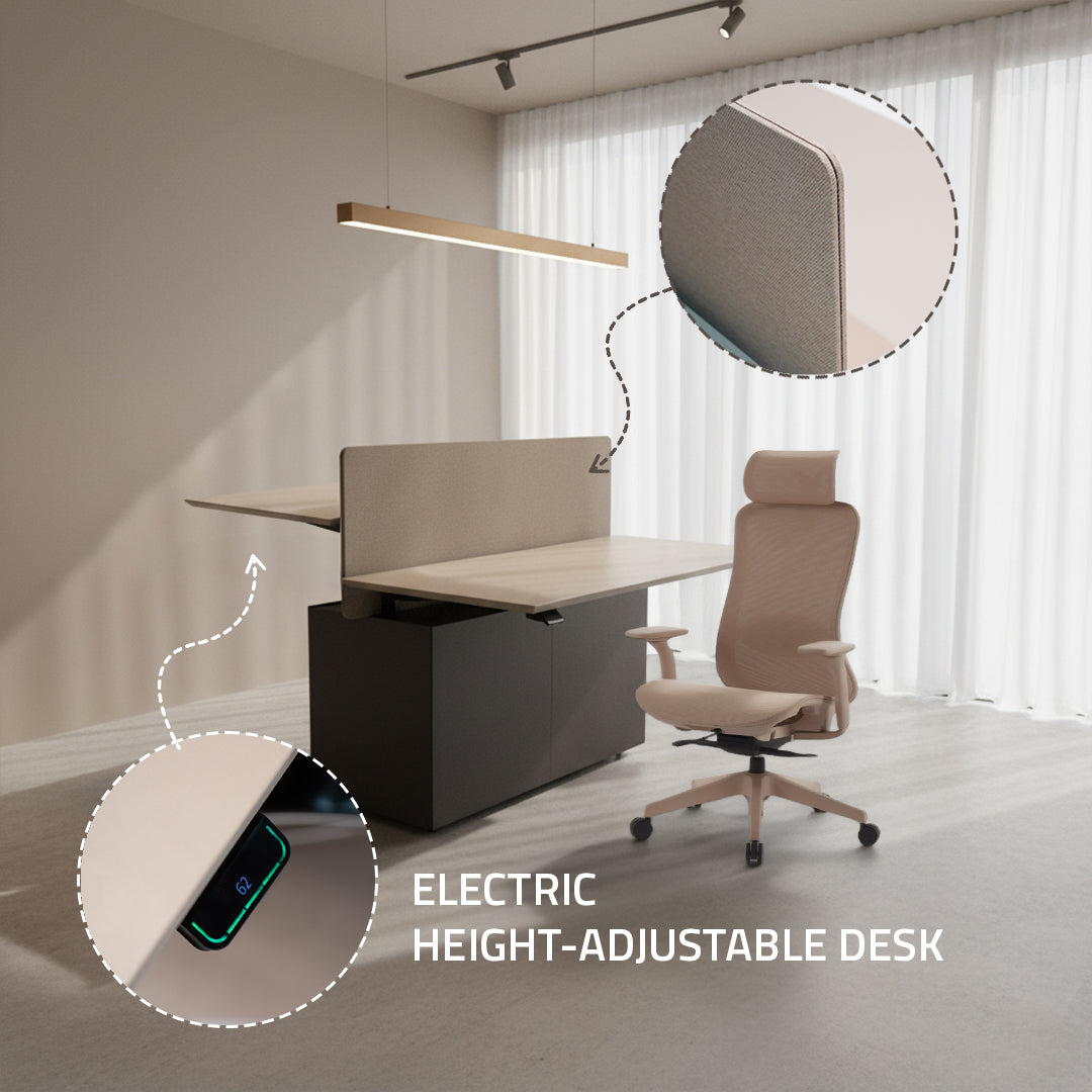 Vipo 2 SEATS Adjustable Workstation 150x70cm 2-Seat workstation -  Office Desks - ebarza Furniture UAE | Shop Modern Furniture in Abu Dhabi & Dubai - مفروشات ايبازرا في الامارات | تسوق اثاث عصري وديكورات مميزة في دبي وابوظبي