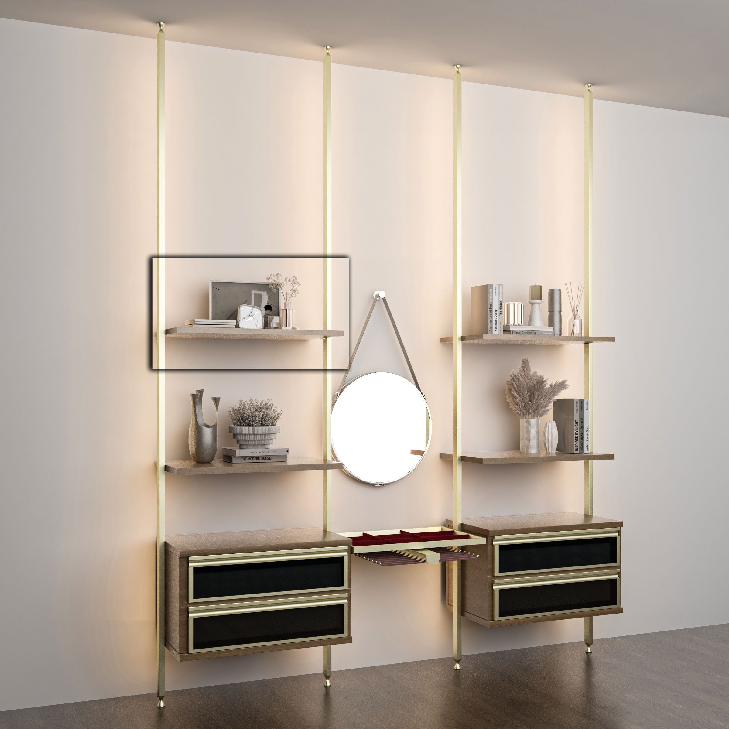 Antik Closet/Cabinet TROUSER RACK SLIDERS JEWELLERY SET  unit  75cm  ANTIK COLOR -  Cabinets | وحدة مجموعة مجوهرات رف خزانة/خزانة أنتيك - ebarza Furniture UAE | Shop Modern Furniture in Abu Dhabi & Dubai - مفروشات ايبازرا في الامارات | تسوق اثاث عصري وديكورات مميزة في دبي وابوظبي