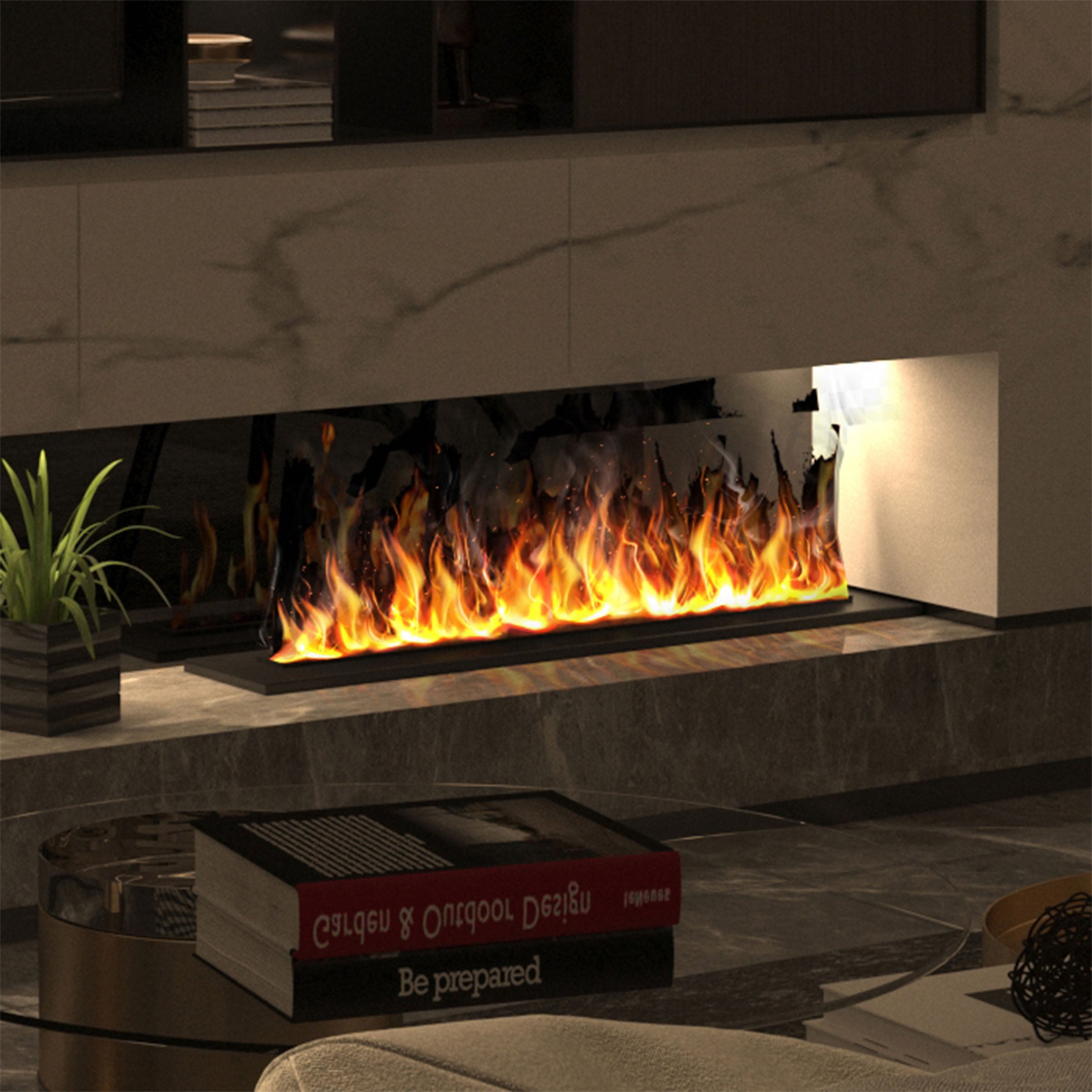 Water Vapour  Electric Fireplace 3D1200 -  Artwork | الطلب المسبق التسليم خلال 25 يومًا - مدفأة كهربائية بخار الماء - ebarza Furniture UAE | Shop Modern Furniture in Abu Dhabi & Dubai - مفروشات ايبازرا في الامارات | تسوق اثاث عصري وديكورات مميزة في دبي وابوظبي