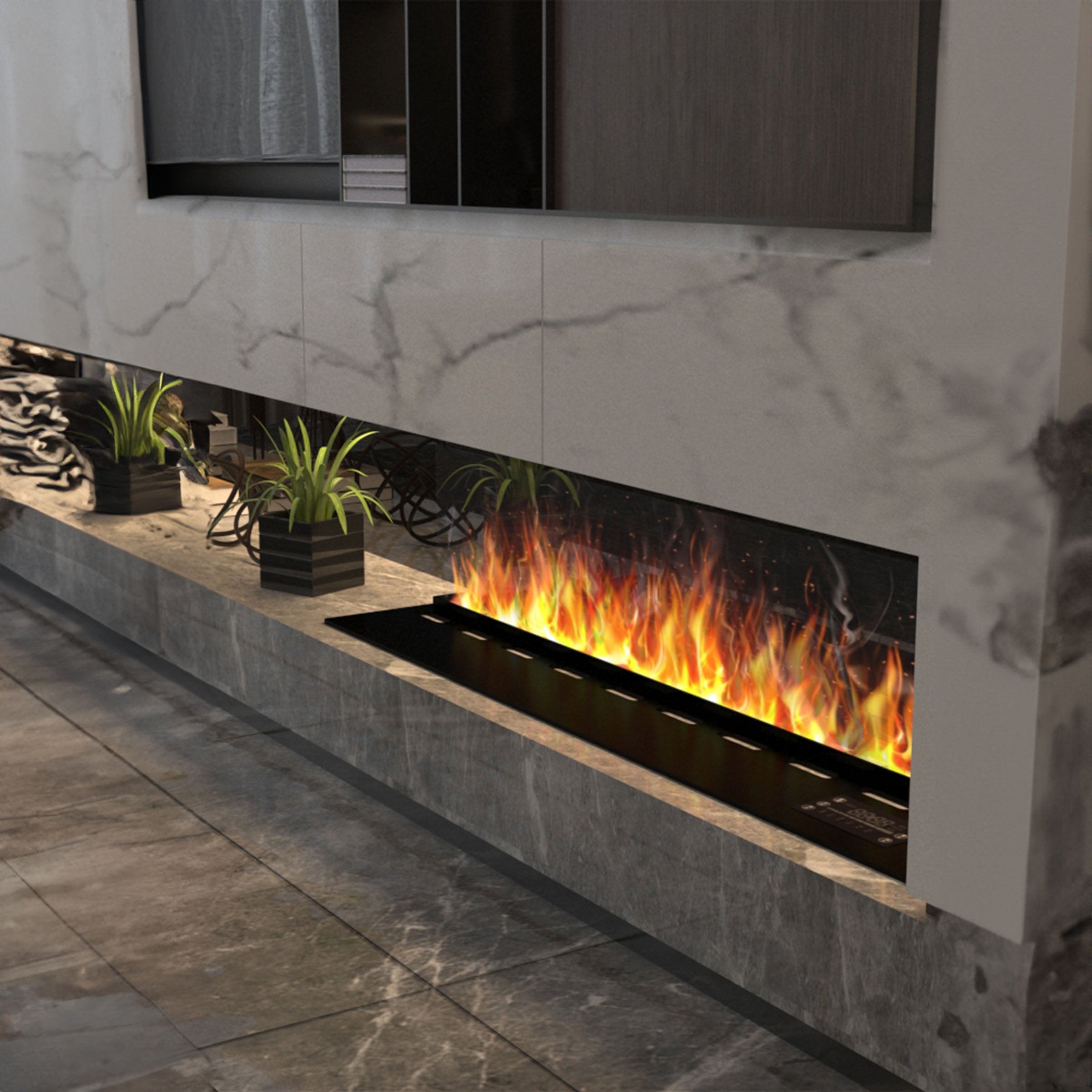 Water Vapour  Electric Fireplace 3D1800 -  Artwork | الطلب المسبق التسليم خلال 25 يومًا - مدفأة كهربائية بخار الماء - ebarza Furniture UAE | Shop Modern Furniture in Abu Dhabi & Dubai - مفروشات ايبازرا في الامارات | تسوق اثاث عصري وديكورات مميزة في دبي وابوظبي