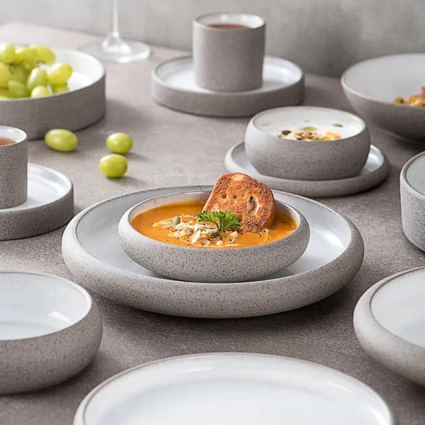 NORDIC WESTERN 20 PIECES 6 PERSON Ceramic DINNERWARE -  Dinnerware Sets | قطعة 20 أشخاص 6 أواني السيراميك نورديك - ebarza Furniture UAE | Shop Modern Furniture in Abu Dhabi & Dubai - مفروشات ايبازرا في الامارات | تسوق اثاث عصري وديكورات مميزة في دبي وابوظبي