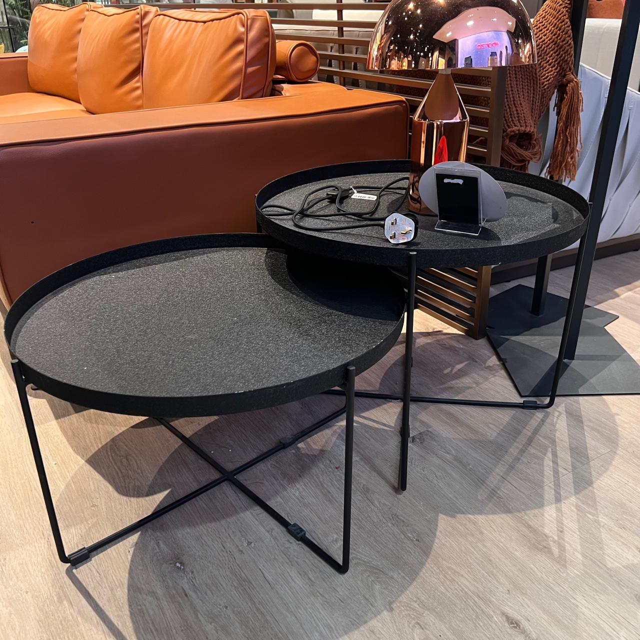 Display Piece - Set Of 2 Mercury Black Coffee Table Mbct-Hw15-Nakheel -  DISPLAY ITEM - ebarza Furniture UAE | Shop Modern Furniture in Abu Dhabi & Dubai - مفروشات ايبازرا في الامارات | تسوق اثاث عصري وديكورات مميزة في دبي وابوظبي