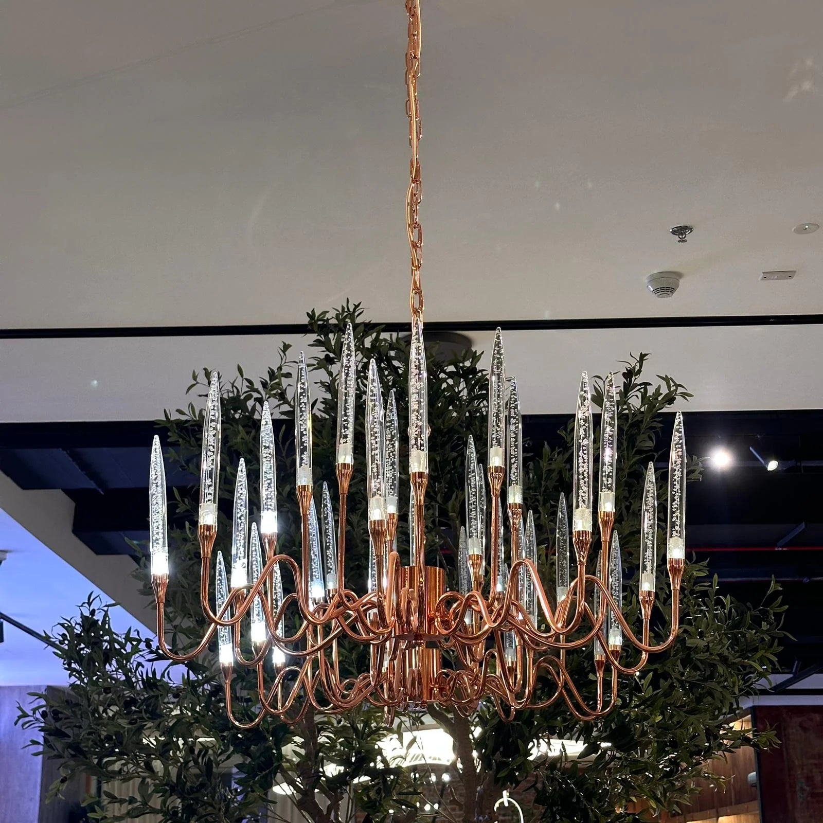 AS IS - Opus Long Chandelier Cy-New-091-Rg-YAS -  DISPLAY ITEM - ebarza Furniture UAE | Shop Modern Furniture in Abu Dhabi & Dubai - مفروشات ايبازرا في الامارات | تسوق اثاث عصري وديكورات مميزة في دبي وابوظبي